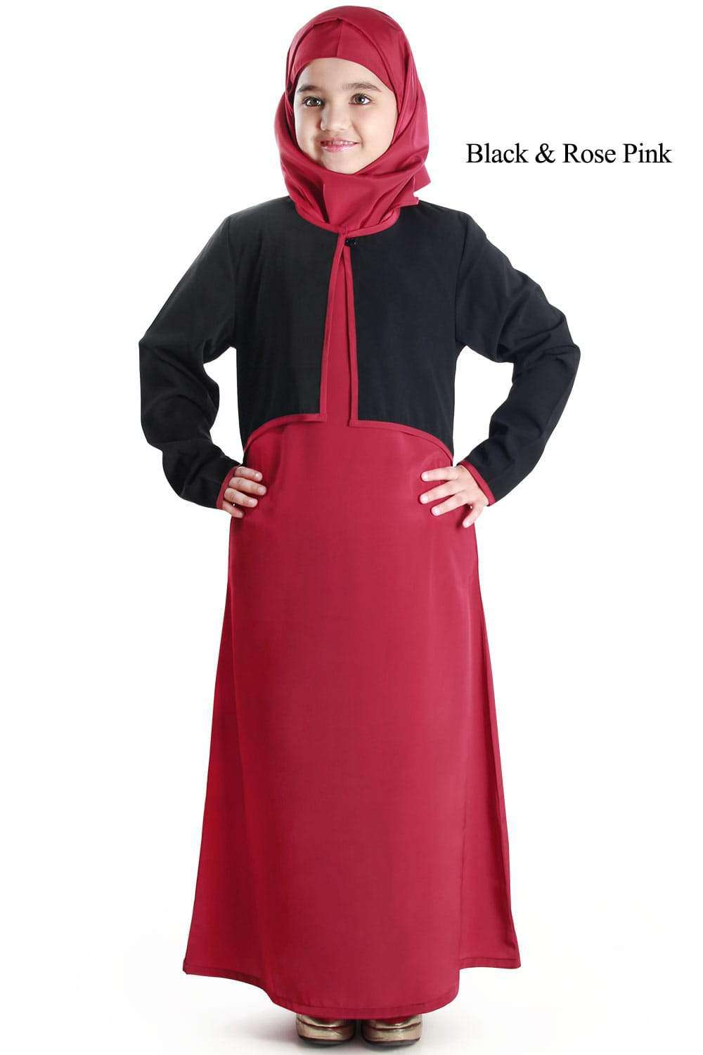 Shalimar Girls Islamic Abaya Dress - Modest Prayer Dress for Kids - Perfect for Eid, Ramadan & Mosque Wear