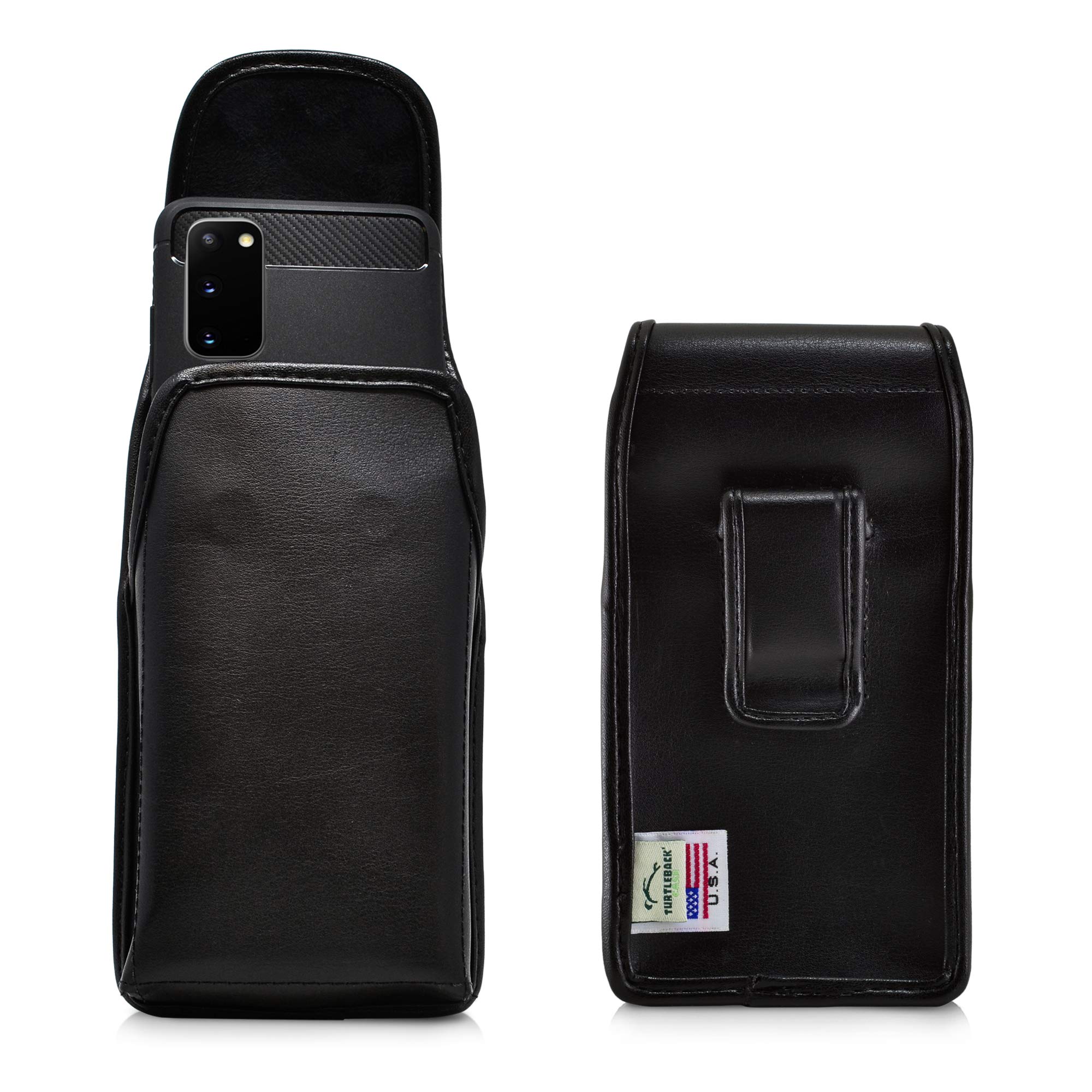 Premium Leather Phone Holster for Samsung Galaxy S25/S24/S23/S22/S21/S20 - Black Belt Clip Phone Pouch with Magnetic Closure | Fits Phones with Slim Cases | Perfect for Outdoor, Work & Travel Accessories