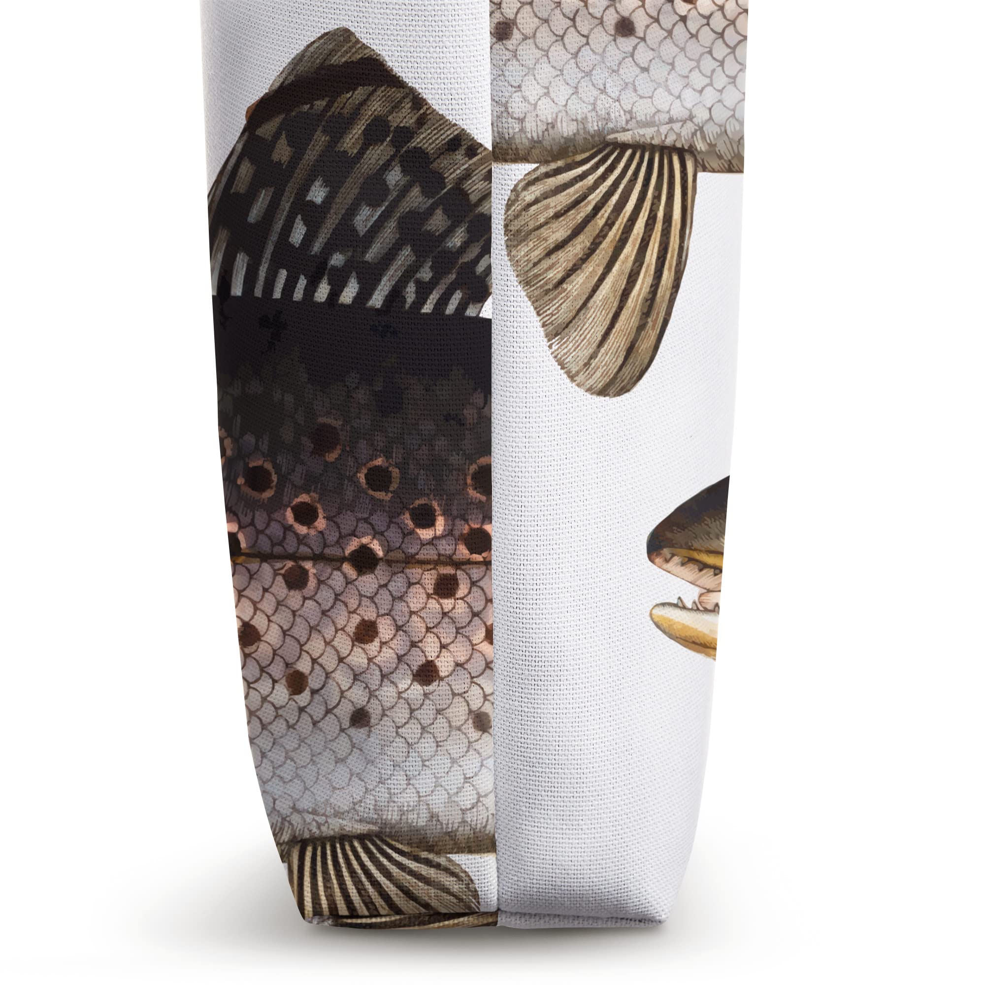 Stylish Trout Fish Tote Bag - Durable Cotton Canvas Shopping Bag with Unique Fish Print - Perfect for Grocery Shopping, Beach Trips & Outdoor Adventures
