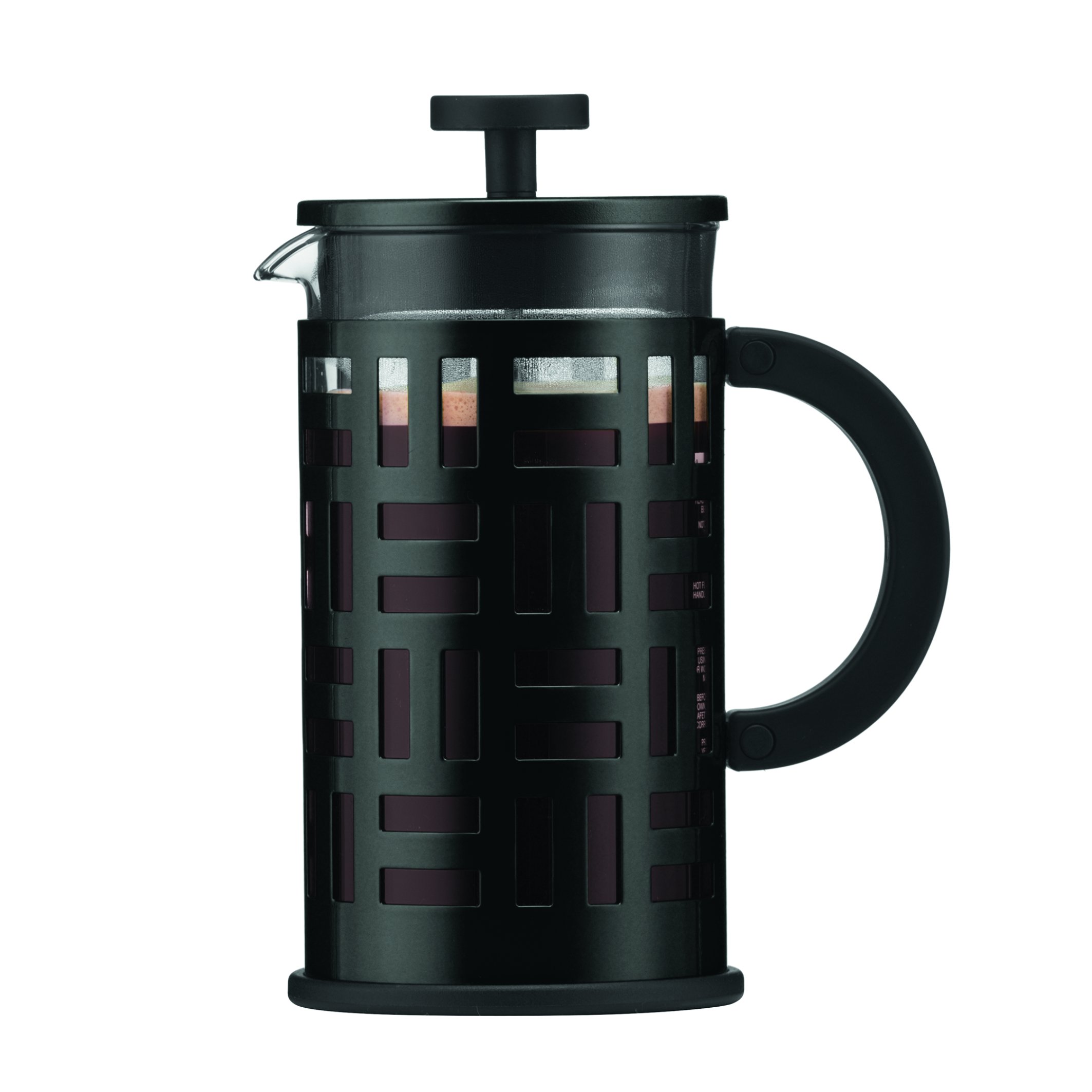 Bodum Eileen 8-Cup French Press Coffee Maker, 34 Oz (1 Liter) Stainless Steel & Black - Perfect for Home, Office & Camping Brewing Fresh Coffee