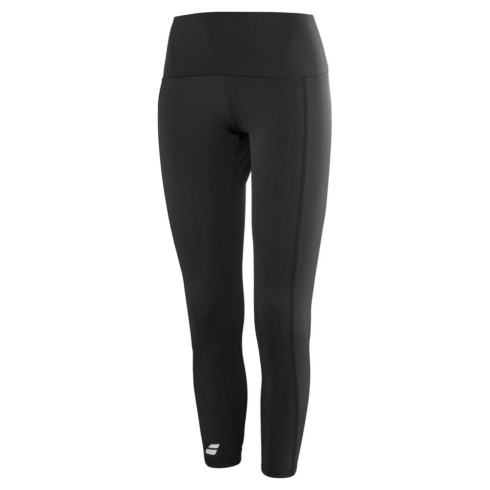 Babolat Women's 7/8 High Waist Yoga Leggings - Black - Moisture Wicking & Stretchy Workout Pants for Running, Gym & Lounge Wear