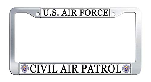 US Air Force Civil Air Patrol License Plate Frame - Stainless Steel Car Tag Holder for Military Supporters | Perfect for Veterans, Patriotic Drivers & Car Enthusiasts