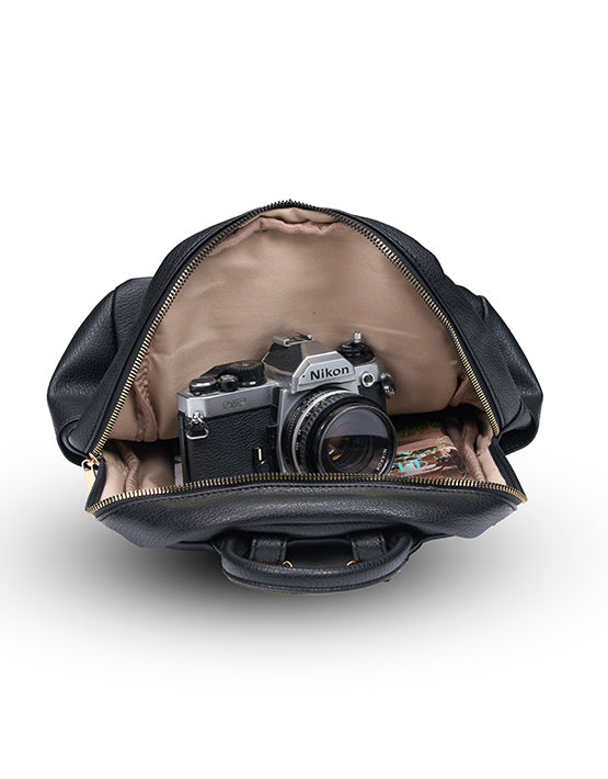 Tosca TH053 Stylish Black Fashion Backpack for Women & Men - Perfect for Travel, Work, School & Everyday Use