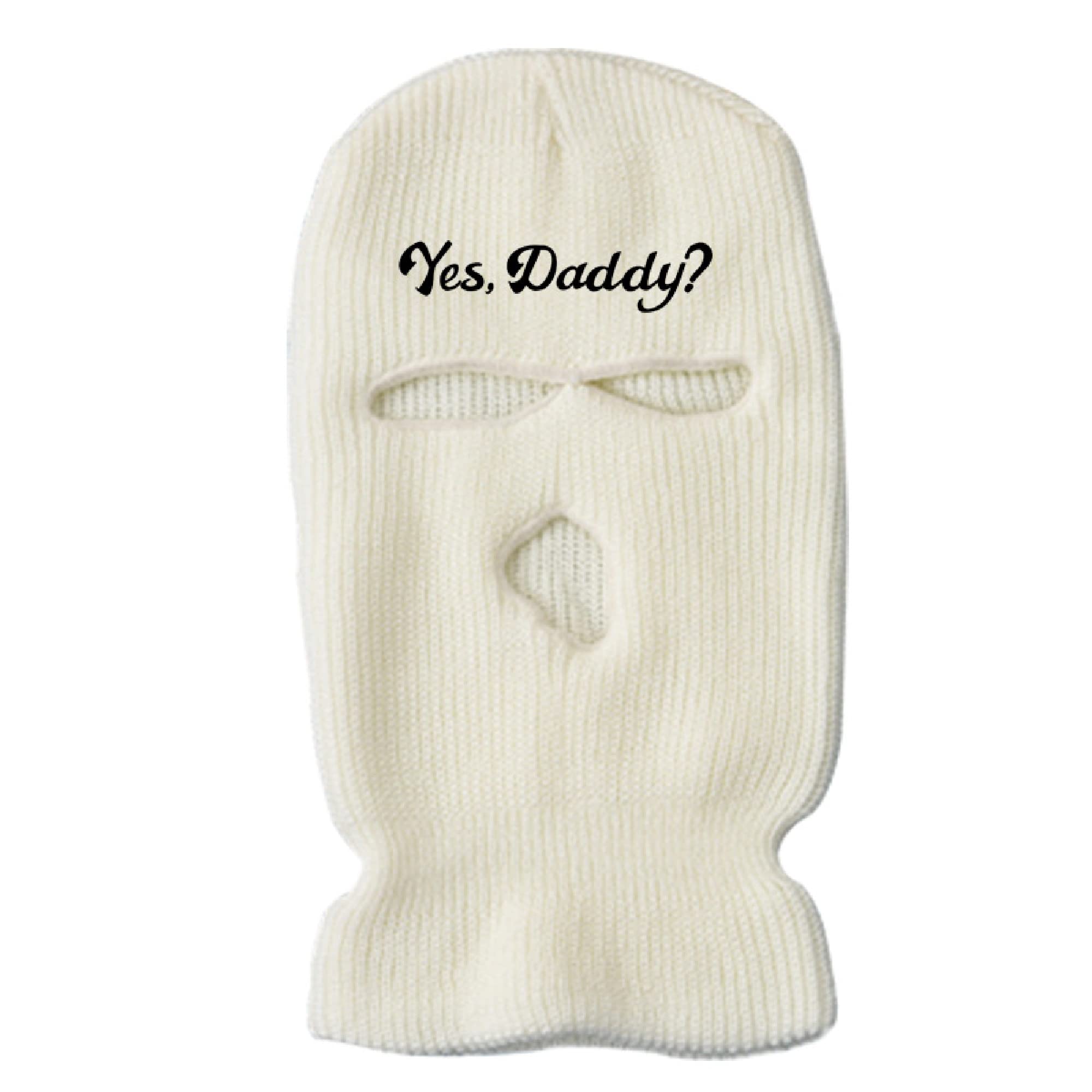 IMSMM 3-Hole Wool Knit Ski Mask - Warm Windproof Balaclava for Winter Cycling, Snowboarding & Outdoor Activities (White)