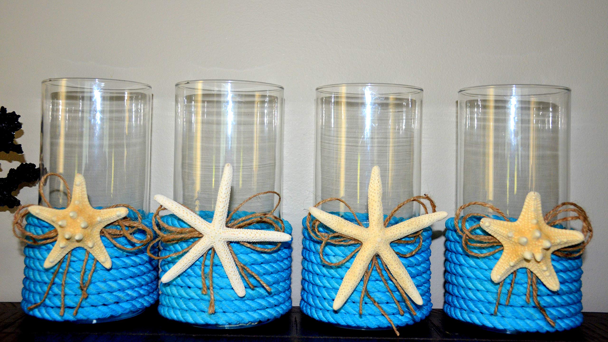 Elegant Beach Wedding Centerpieces - Table Decor for Weddings, Parties, Home & Office - Nautical Candle Holders for Living Room & Event Decorations | Perfect for Coastal Weddings, Summer Parties & Home Styling