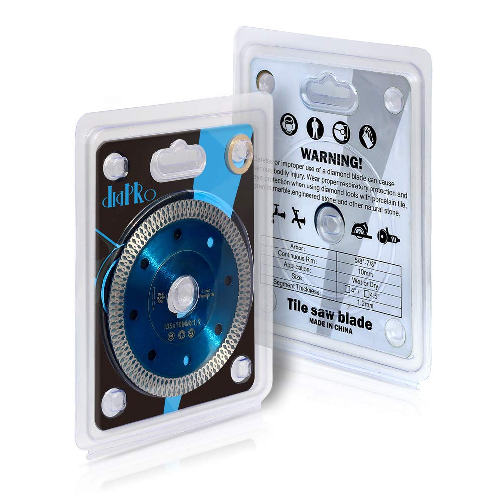4 Inch Ultra Thin Diamond Tile Blade - Premium Porcelain Saw Blade for Cutting Porcelain, Granite & Marble - Perfect for DIY Home Renovation & Professional Tile Installation (4 Inch)