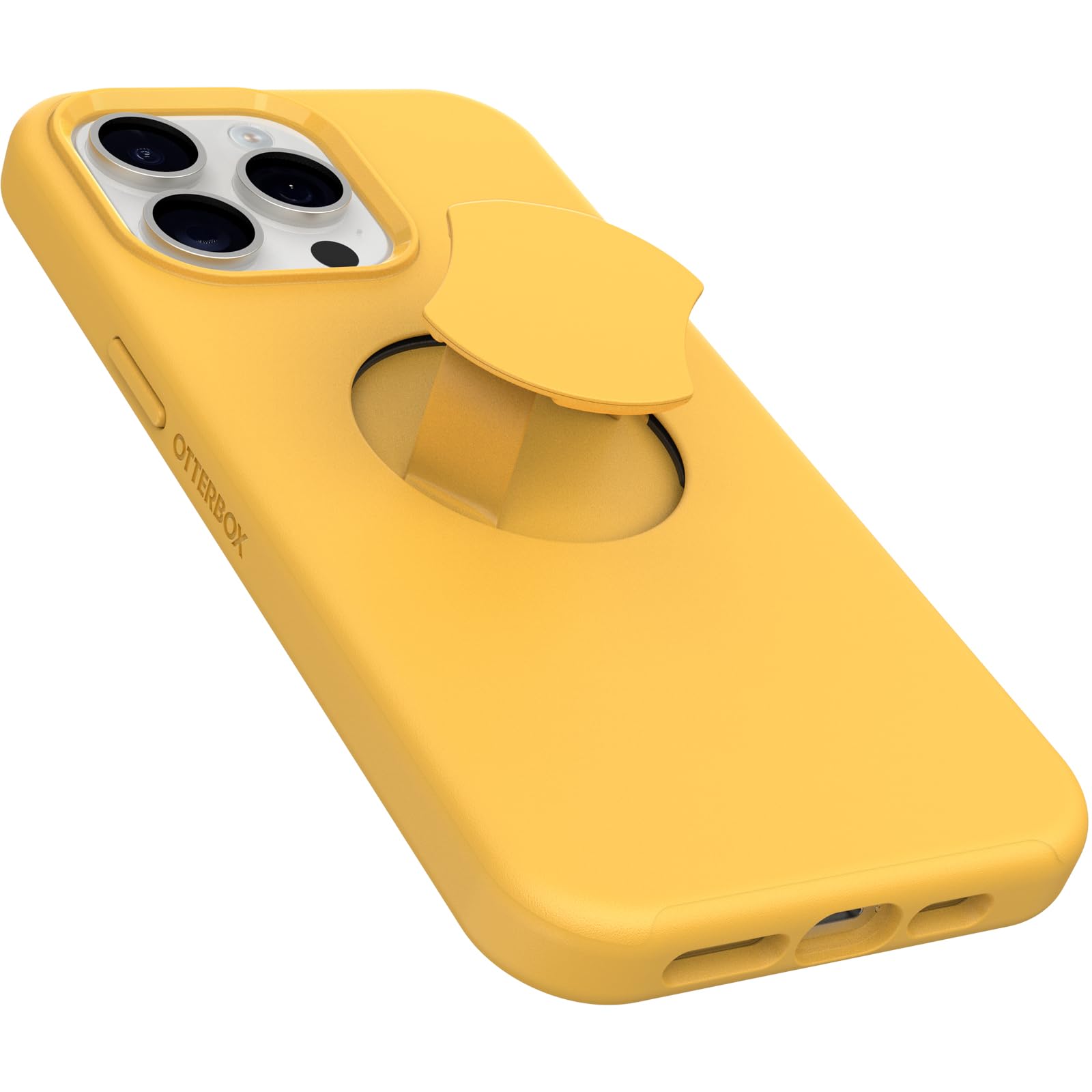 OtterBox iPhone 15 Pro MAX Case - OtterGrip Symmetry Series with Built-in Grip, Aspen Gleam (Orange) | Slim Protective Cover, MagSafe Compatible, Raised Edges for Camera & Screen Protection | Perfect for Outdoor Activities, Travel & Daily Use