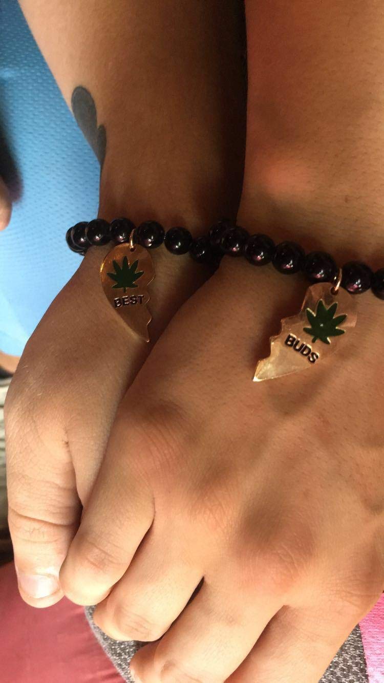 Best Buds Weed 420 Matching Bracelets - BFF Jewelry for Cannabis Lovers