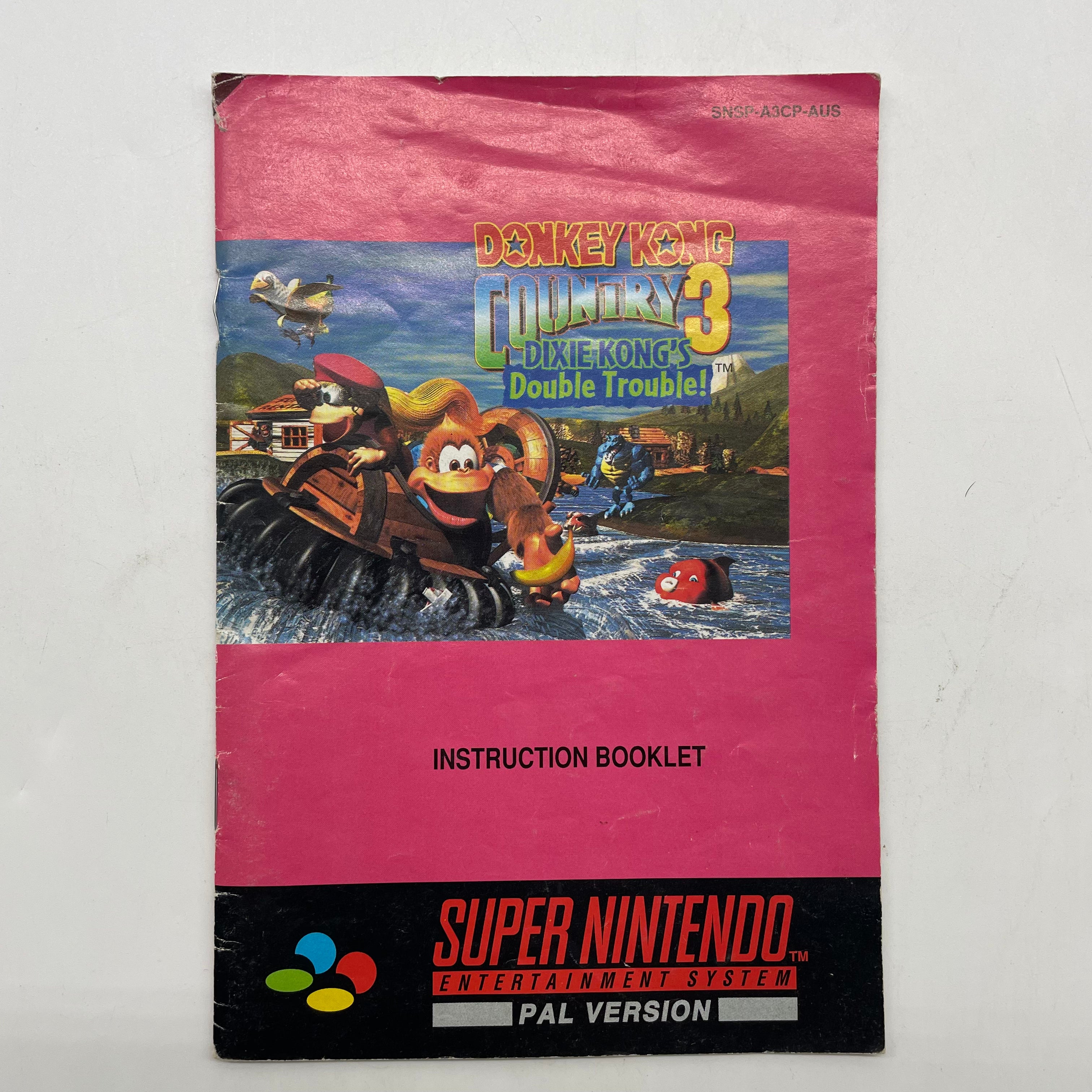 Donkey Kong Country 3 Dixie Kong's Double Trouble - Complete SNES Game Box Set for Super Nintendo Entertainment System | Retro Gaming, Collector's Item, 90s Nostalgia