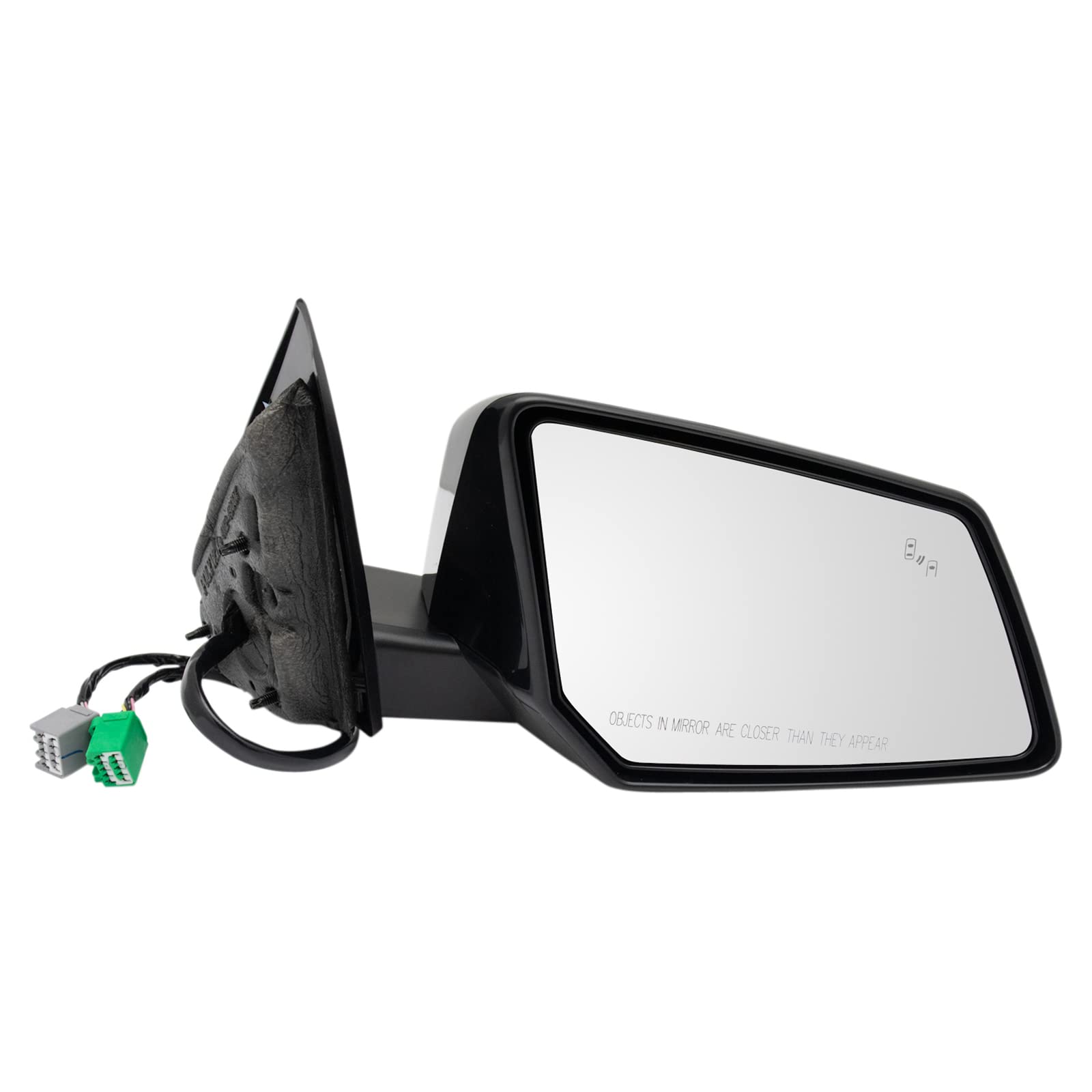 TRQ Right Side Power Heated Folding Mirror with Blind Spot Indicator - Compatible with 2013-2017 Chevrolet Traverse, 2013-2016 GMC Acadia, 2017 Acadia Limited (GM1321592) - Replacement Passenger Side Mirror for Enhanced Safety & Visibility
