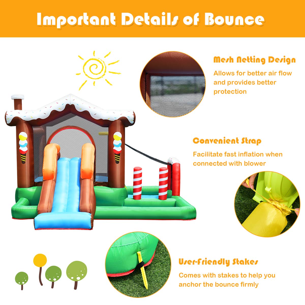 **BOUNTECH Inflatable Bounce House with Ball Pit & Basketball Rim - Kids Bouncy Castle for Toddlers Ages 5-12 - Indoor/Outdoor Party Fun - Includes 480W Blower - Perfect for Birthday Parties, Backyard Play & Family Gatherings**