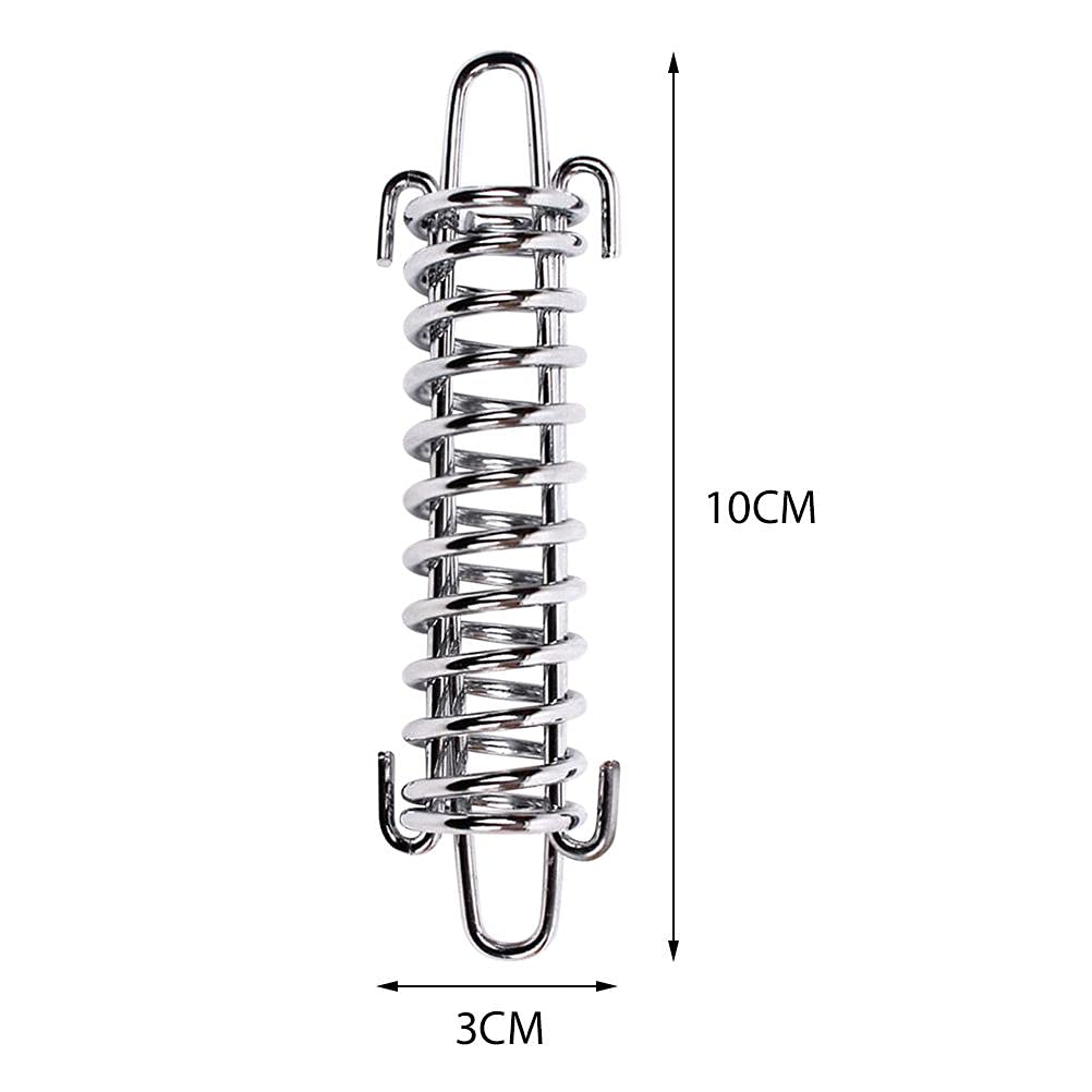 Heavy Duty Stainless Steel Tent Spring Buckle - 4Pcs Damping Spring Sunshade Awning Rope Tensioner for Outdoor Camping, Beach Tents & Dog Training | Durable Tent Accessories for Secure Shelter Setup