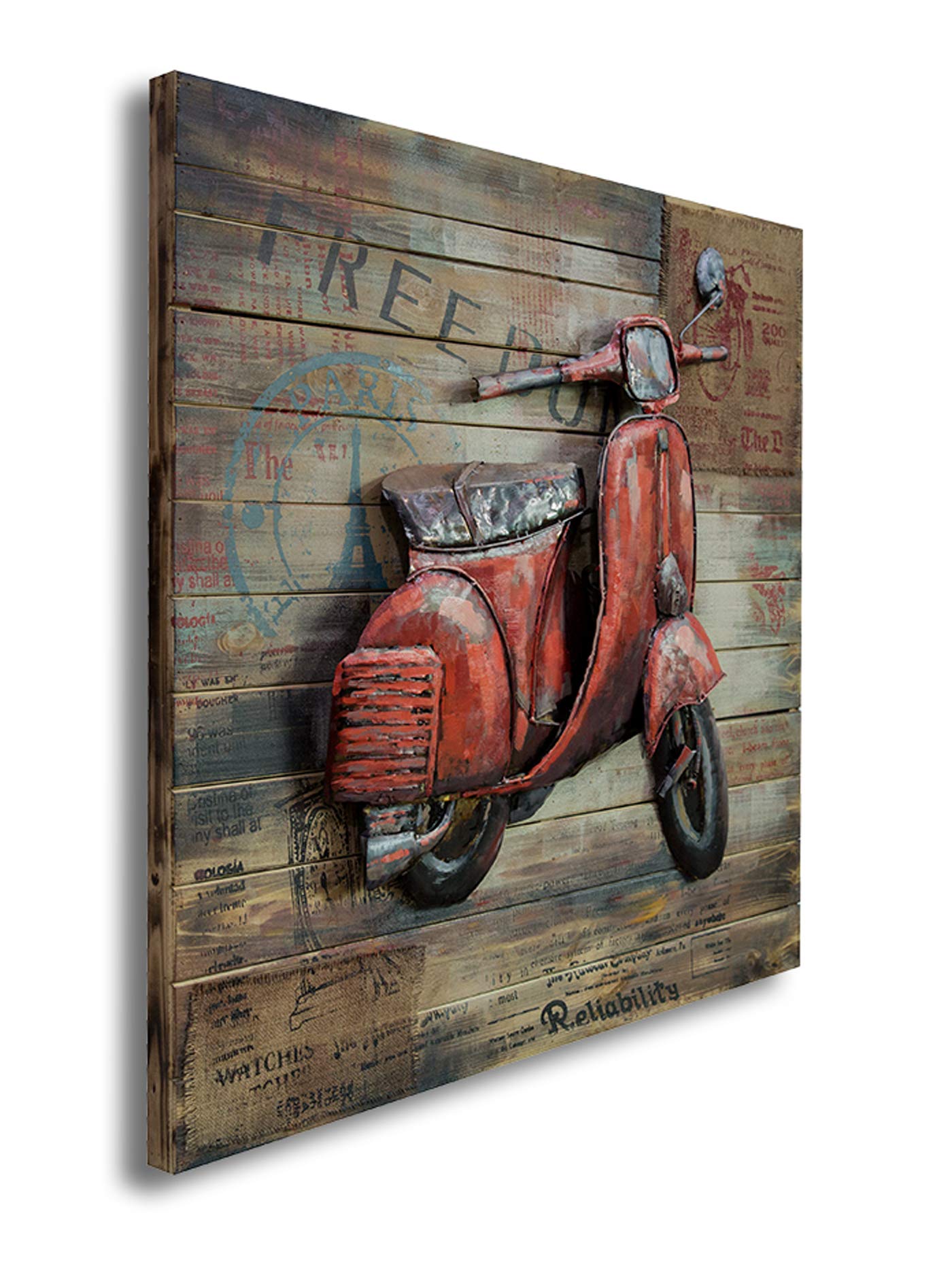 3D Metal Wall Art - Handcrafted Hammered Galvanized Steel Wall Decor with Unique Hand-Painted Designs | Ready to Hang for Living Room, Bedroom, or Office