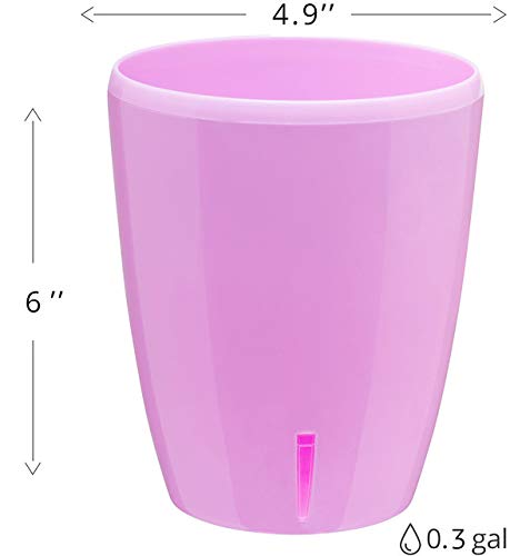 Santino 4.9 Inch Self Watering Orchid Pot in Lavender - Decorative Wicking Planter with Aeration, Drainage & Water Level Indicator - Perfect for Indoor Plants, Home Decor, and Office Spaces
