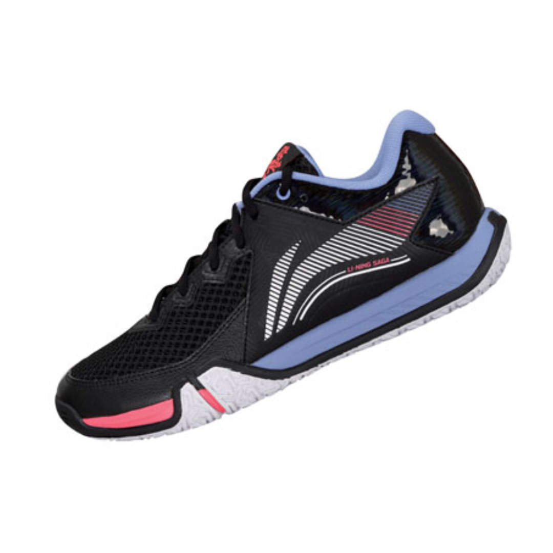 Li Ning Saga II Lite Unisex Badminton Shoes - Breathable & Lightweight for Men & Women [Black/White] - Perfect for Indoor Court Sports & Training