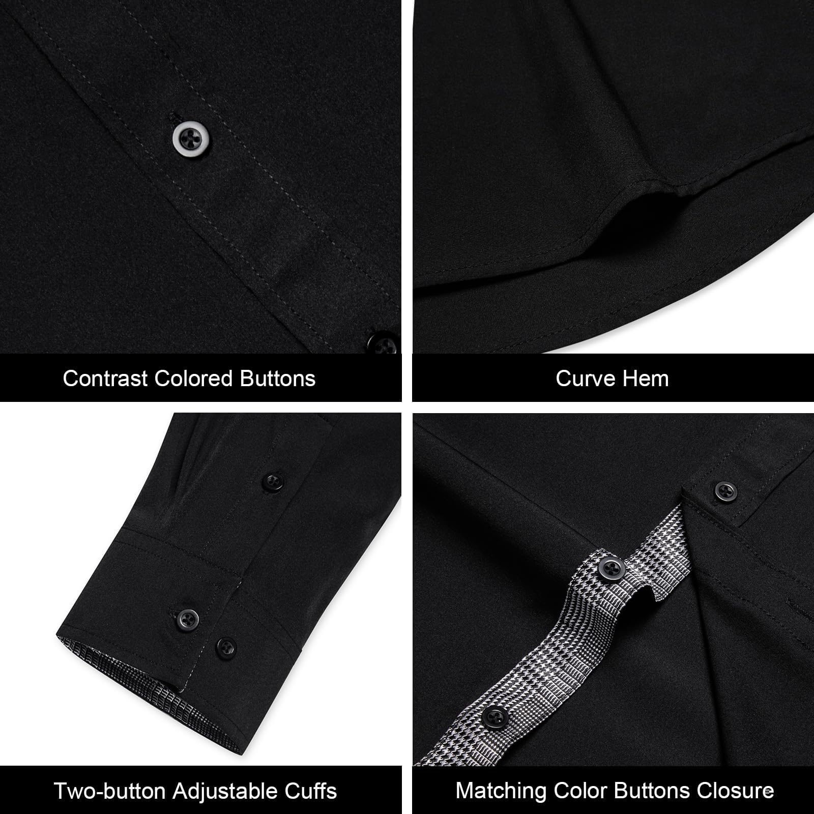 Men's Casual Long Sleeve Button Down Shirt - Regular Fit Cotton Dress Shirt with Contrast Inner for Business & Formal Wear | Office, Interview & Special Occasion Outfit