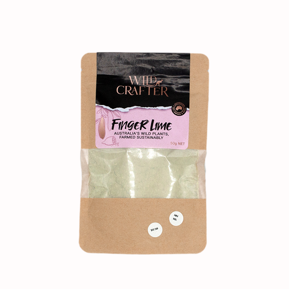 Organic Wildcrafter Finger Lime Powder 50g - Premium Australian Citrus Superfood for Baking, Cocktails & Healthy Smoothies - Vegan & Gluten-Free