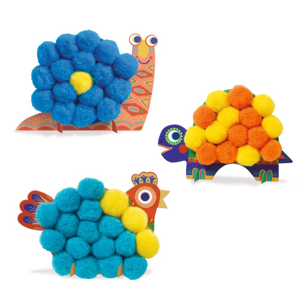 Buy Djeco Fluffy Animals Collage Kit for Kids - Creative DIY Art & Craft Activity for Home & School Projects