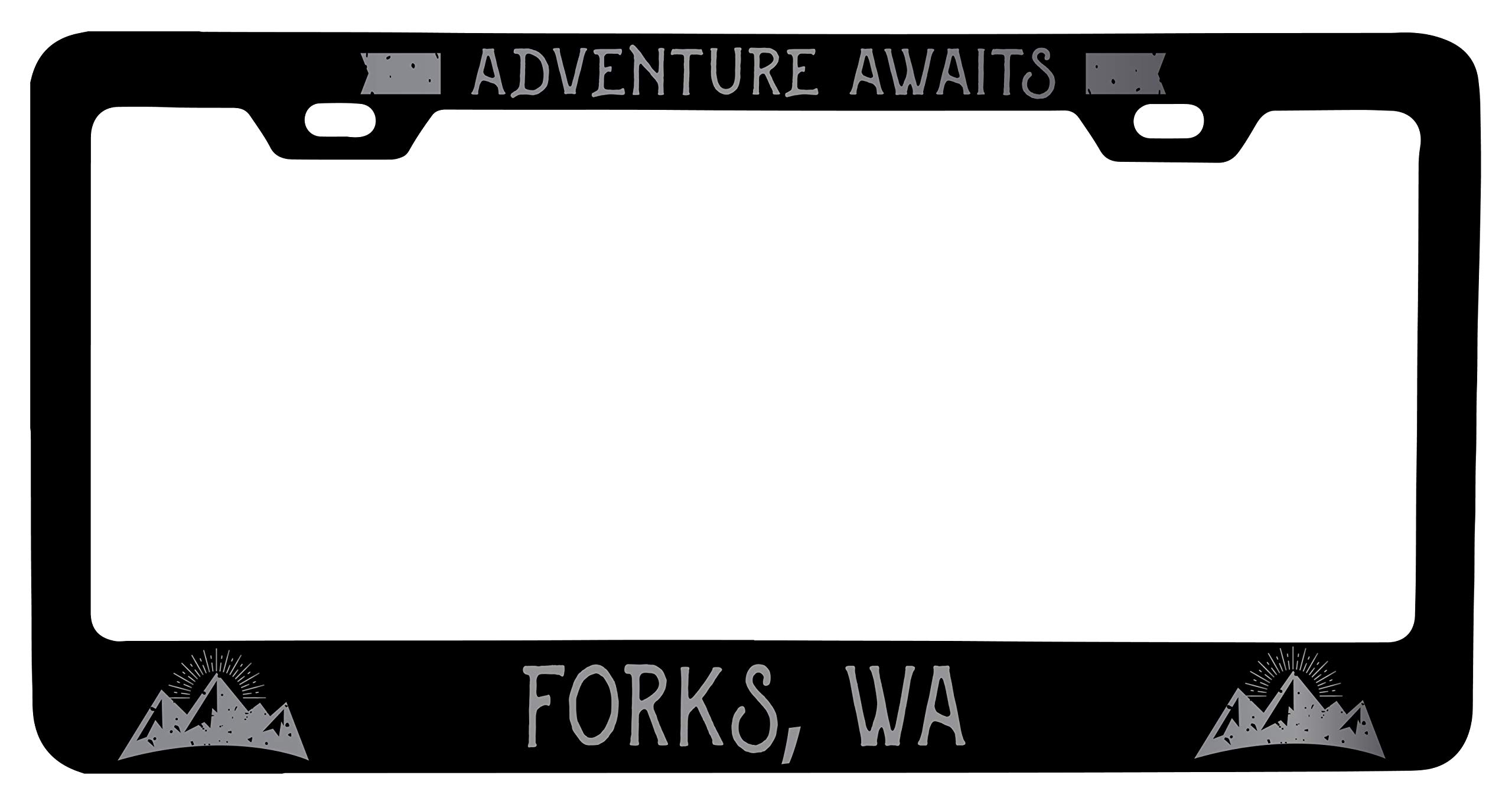 Personalized Laser Etched Vanity Black Metal License Plate Frame - Washington State Themed Car Accessory - Perfect for Gifts, Customization & Vehicle Decoration