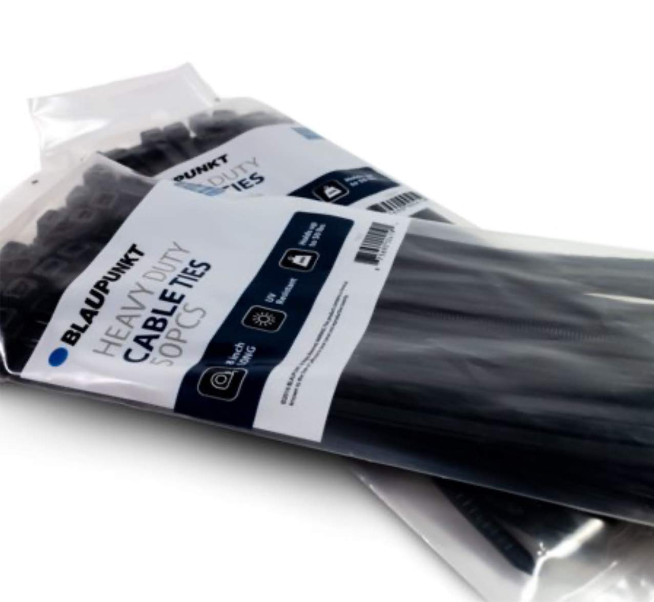 TI-840 8-Inch Plastic Cable Zip Ties (100 Pack) - Heavy Duty Nylon Wire Ties for Organizing Cables, Wires, and Home Office Supplies