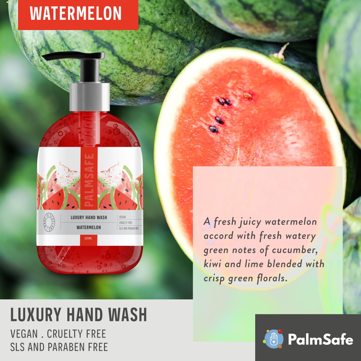 Premium Watermelon Scented Hand Soap - Refreshing & Moisturizing for Dry Skin - Perfect for Bathroom, Kitchen, and Office Use