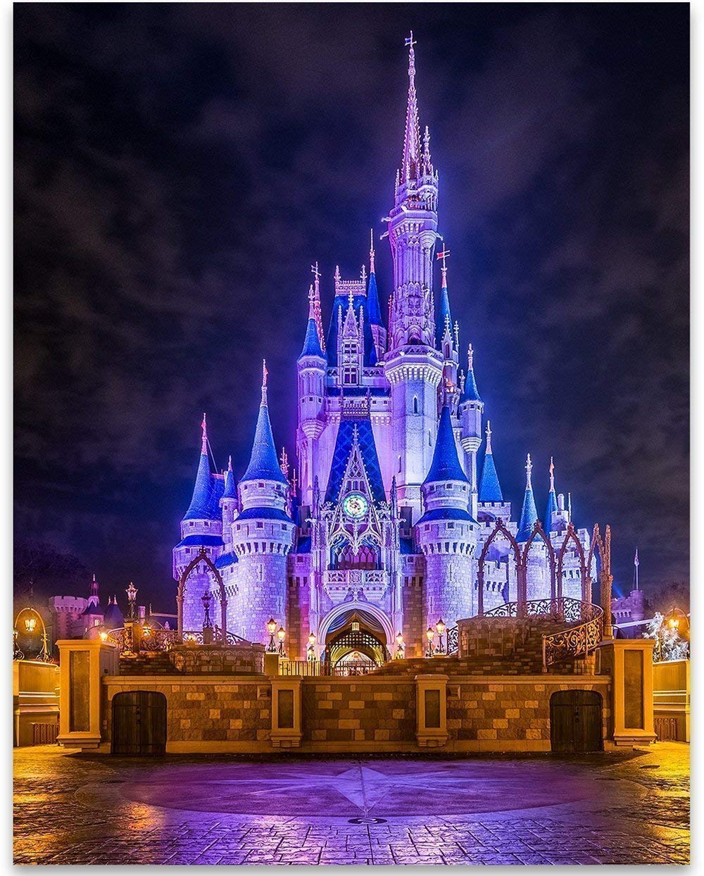 11x14 Unframed Cinderella Castle Art Print - Disney World Wall Decor for Home, Nursery & Magic Kingdom Themed Rooms | Perfect Gift for Disney Fans Under $15 | Great for Bedroom, Kids Room & Disney Themed Party Decorations