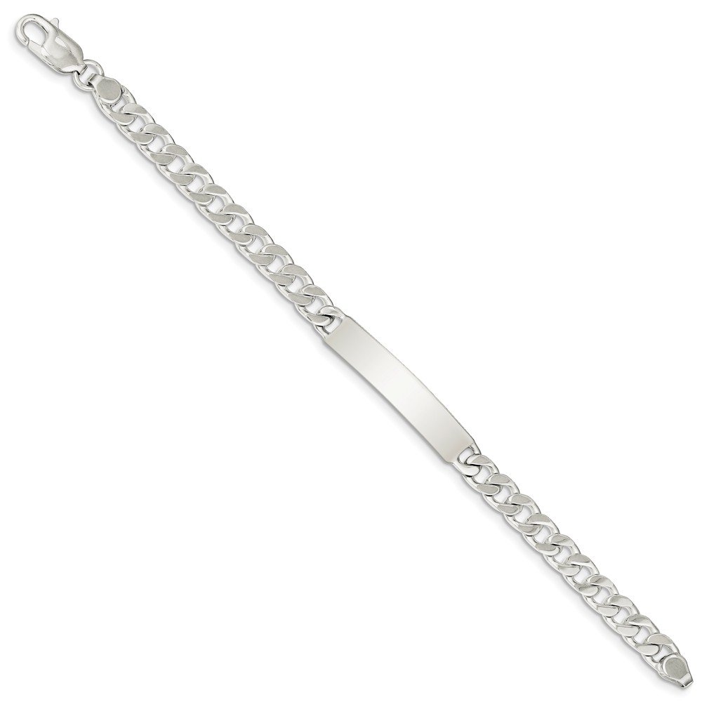 925 Sterling Silver Cuban Link Bracelet for Men & Women - 7mm Polished Engraveable Curb Chain ID Bracelet with Lobster Clasp | Gift for Anniversary, Birthday & Special Occasions | Perfect for Everyday Wear & Formal Events