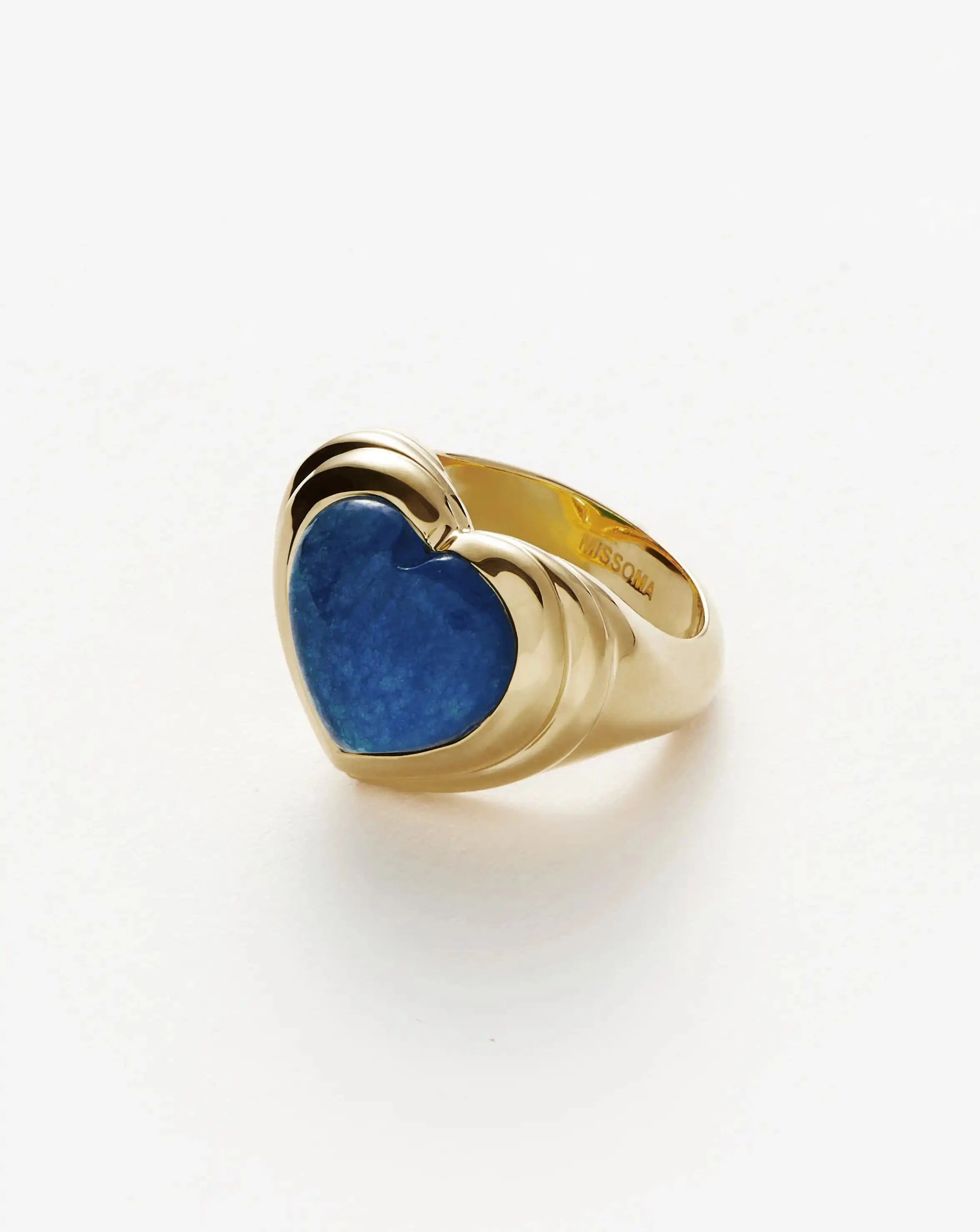 18k Gold Plated Blue Quartz Jelly Heart Gemstone Ring for Women - Elegant Fashion Jewelry Gift for Valentine's Day, Anniversary & Special Occasions