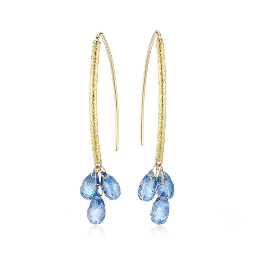 Kyanite Navette Earrings – Elegant Blue Gemstone Dangle Earrings for Women | Perfect for Weddings, Parties & Special Occasions
