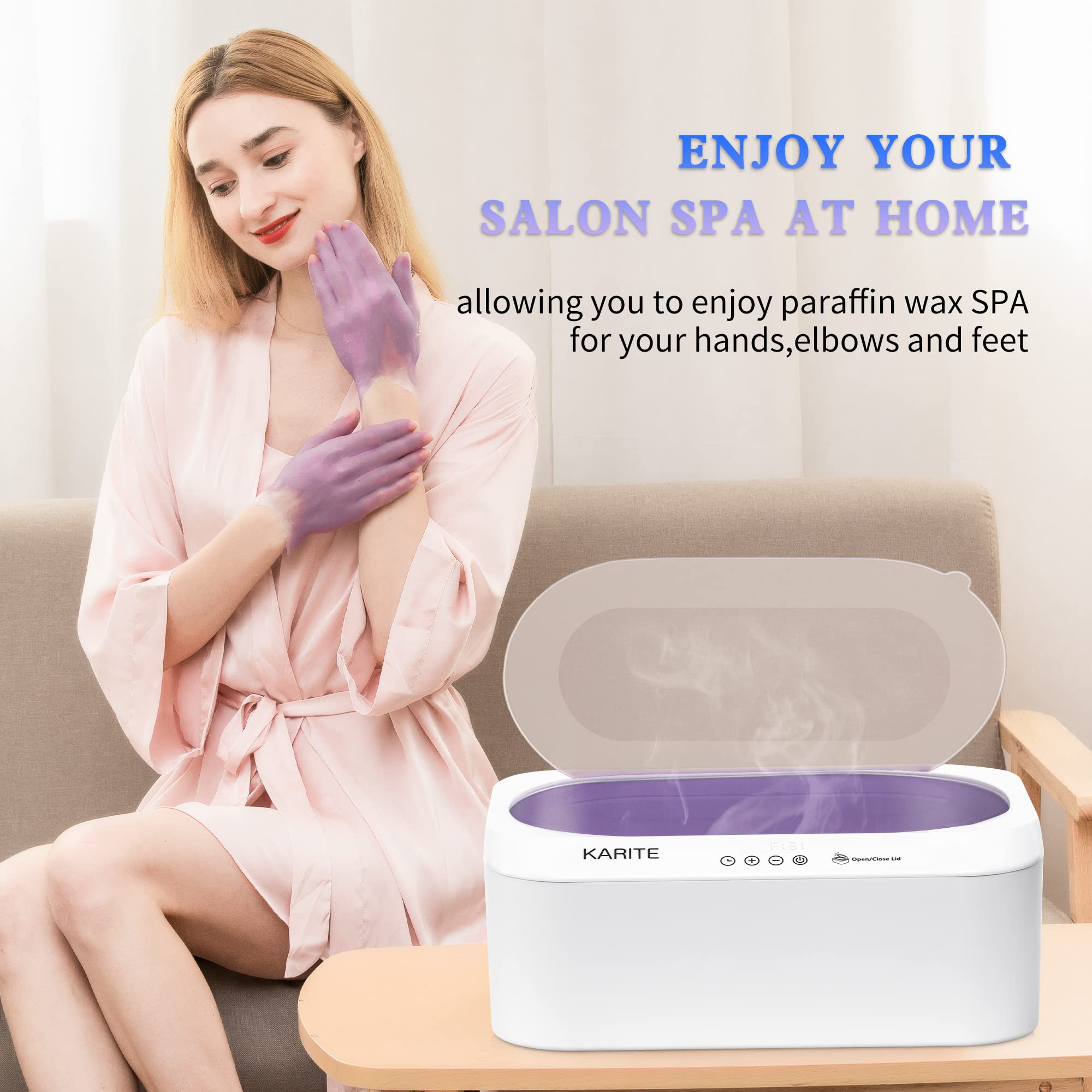 Professional Paraffin Wax Machine for Hands & Feet - Auto Open Lid, 20Min Fast Melt, Precise Temp Control, 4500ml Paraffin Warmer with 18 Refills - Perfect for Spa, Nail Salon & Home Therapy