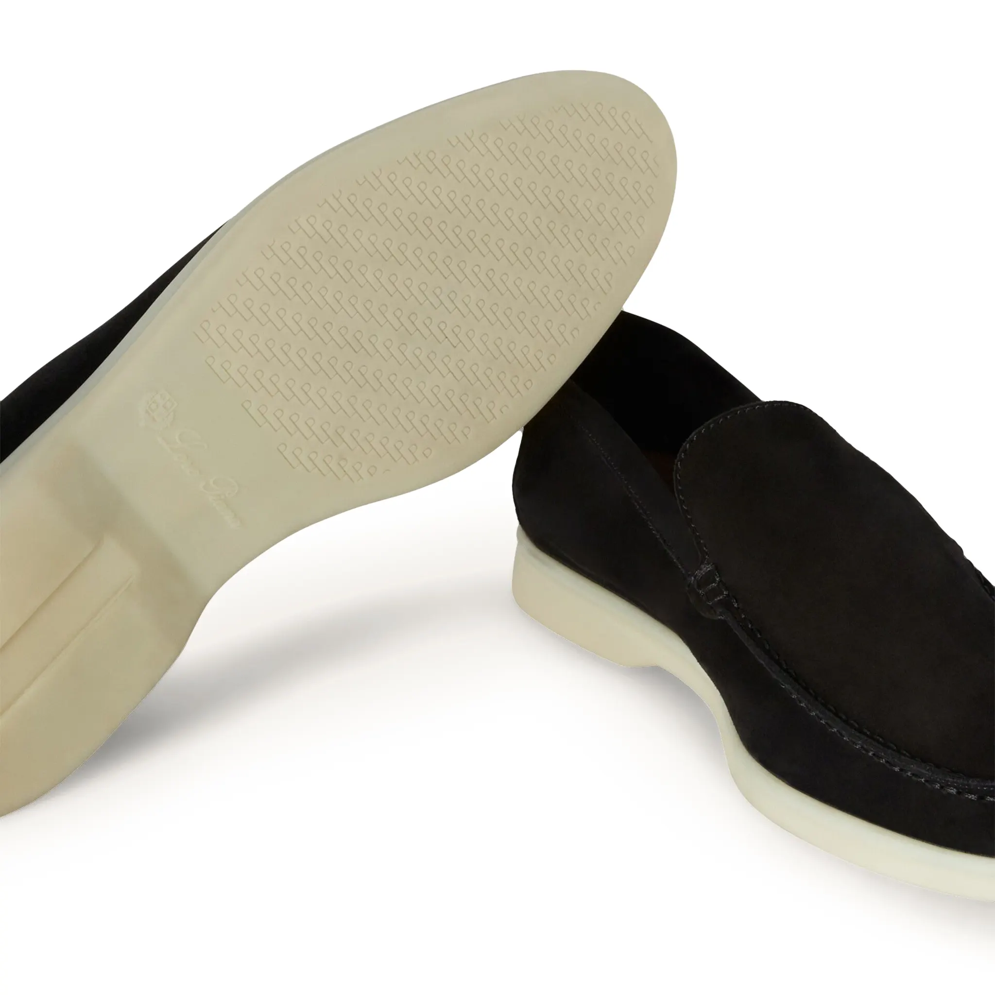 Loro Piana Summer Walk Suede Black Loafers for Men - Comfortable Casual Shoes for Business, Office & Travel