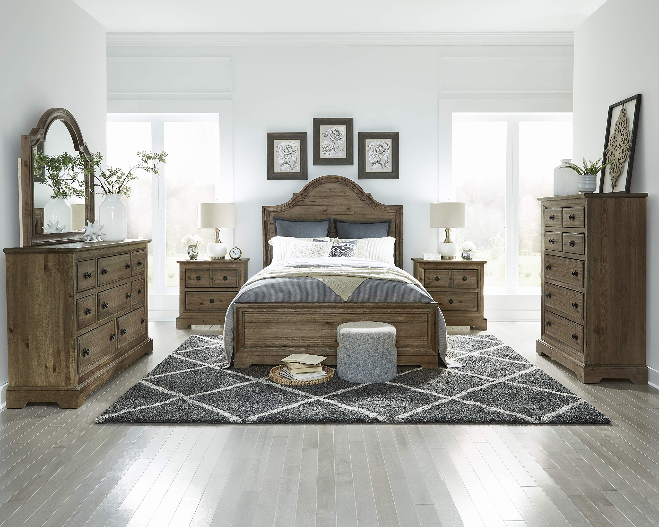 Progressive Furniture Wildfire Queen Panel Bed in Caramel/Tan - Modern Bedroom Furniture for Home Decor & Comfortable Sleep