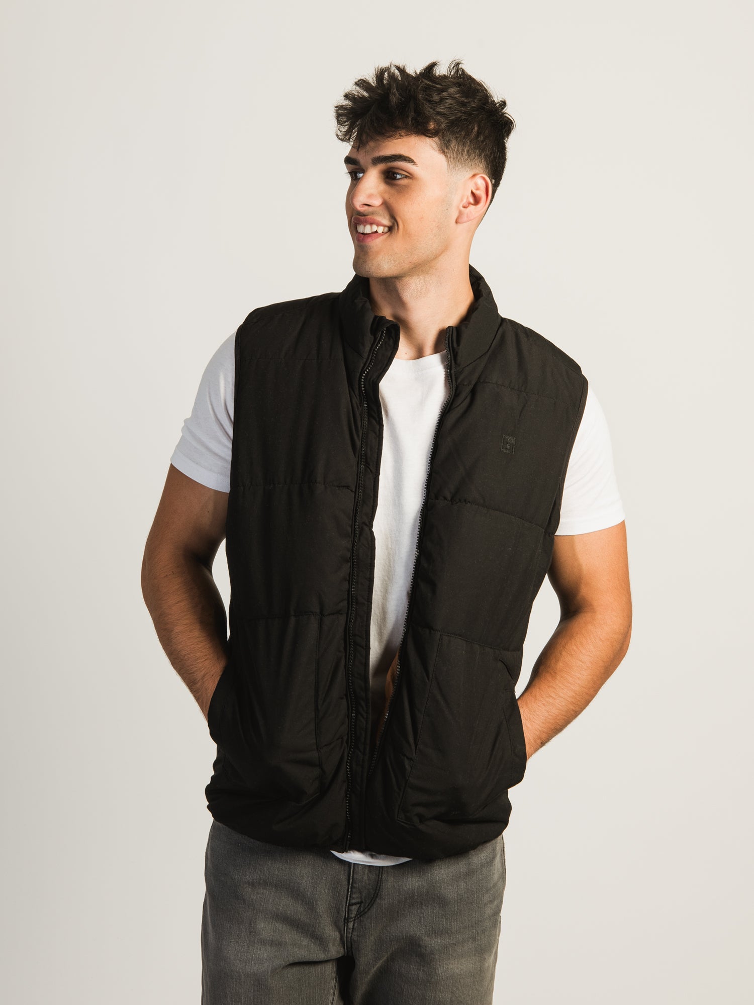 BLEND PUFFER VEST for Men & Women - Lightweight Quilted Down Jacket, Water-Resistant Winter Coat (Black) - Perfect for Outdoor Activities, Hiking, and Cold Weather Fashion