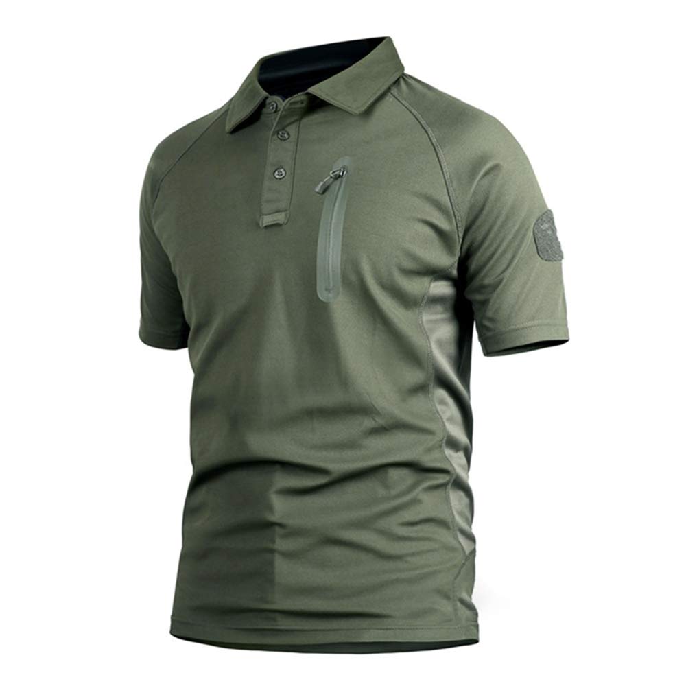 FTIMILD Men's Tactical Polo Shirt - Quick-Dry Moisture Wicking Short Sleeve Shirt for Outdoor Hiking, Camping & Tactical Operations - Lightweight Performance Top for Military, Police & Adventure Enthusiasts