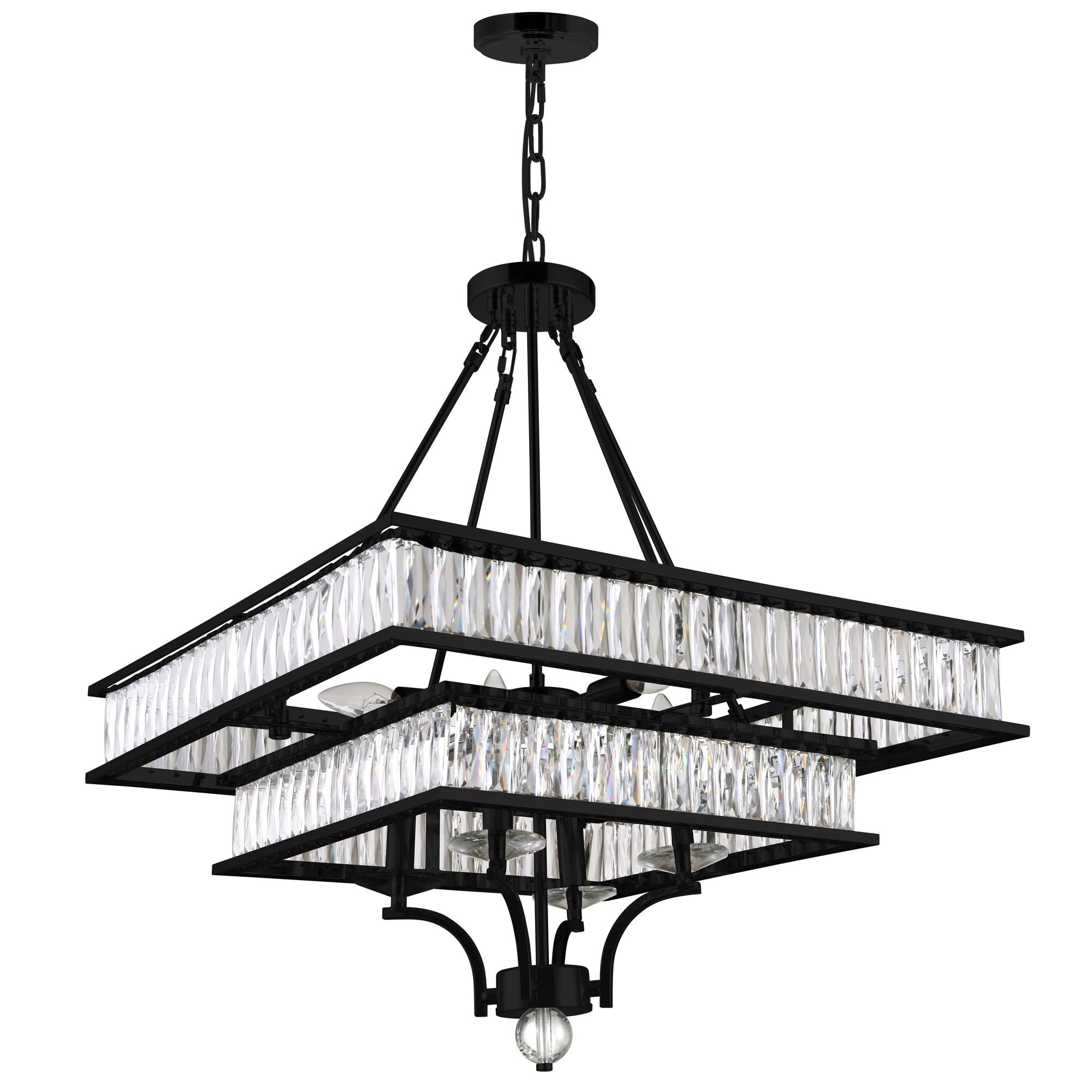 Shalia 8-Light Traditional Black Metal Chandelier - Elegant Dining Room Lighting Fixture for Home Decor & Farmhouse Style Interiors