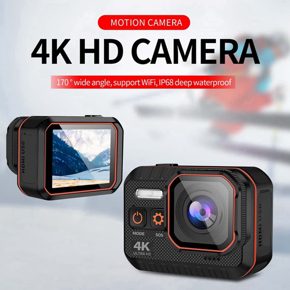 Yheonver Waterproof Sports Action Camera - 1080P HD Helmet Camera for Cycling, Motorcycling, Skiing & Outdoor Adventures - Black Drive Recorder with Motion Detection