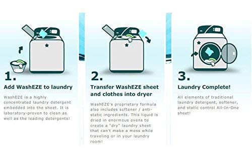 3-in-1 Laundry Detergent Sheets - 20 Loads | Fresh Scent Liquidless Soap Sheets with Fabric Softener | Eco-Friendly, Travel Size for College, Camping, RV | Made in USA | Perfect for Travel, Dorm Rooms & Outdoor Adventures