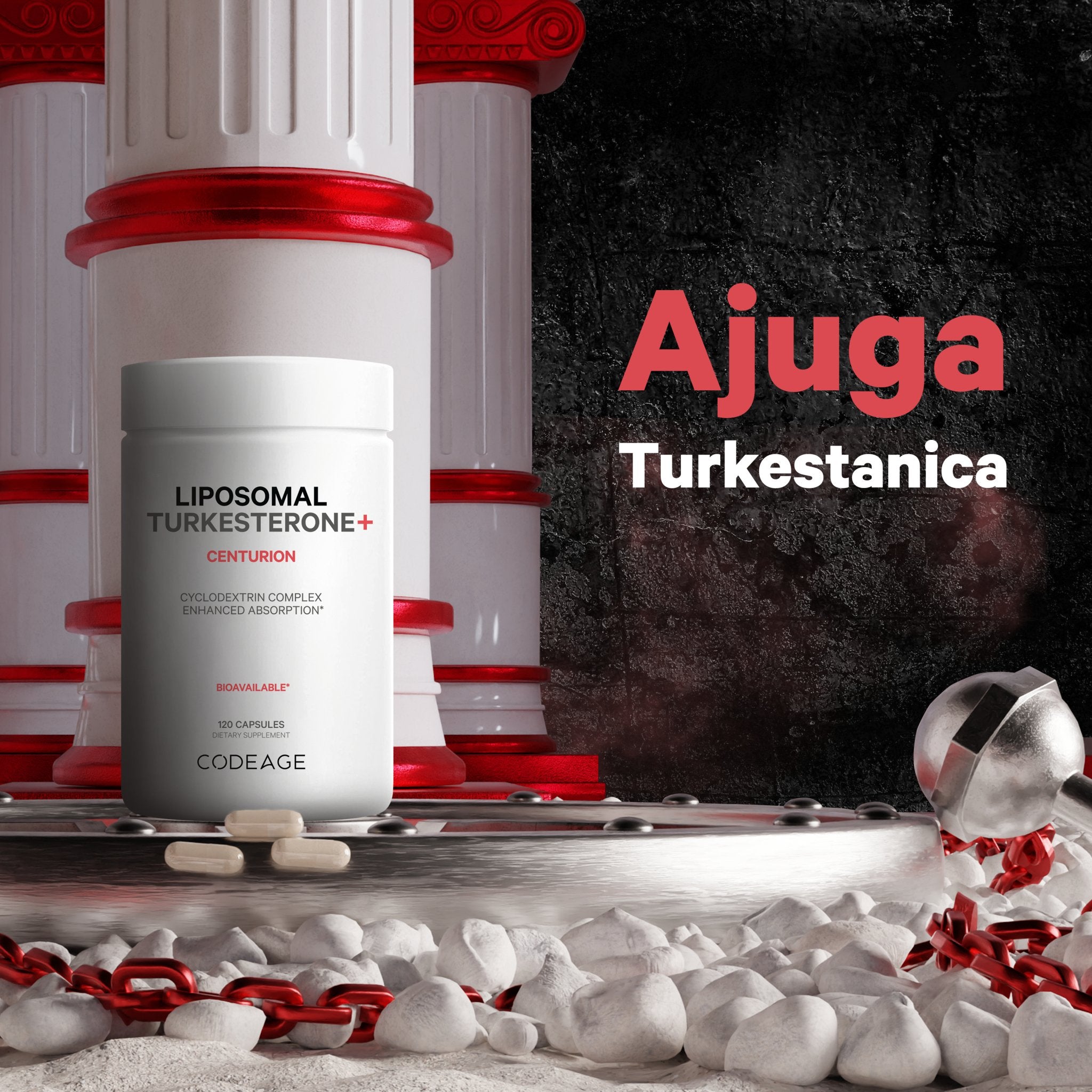 Codeage Turkesterone Supplement - 750mg Pure Ajuga Turkestanica Extract for Muscle Growth & Recovery | Natural Bodybuilding & Fitness Support | Pre-Workout & Post-Workout Supplement