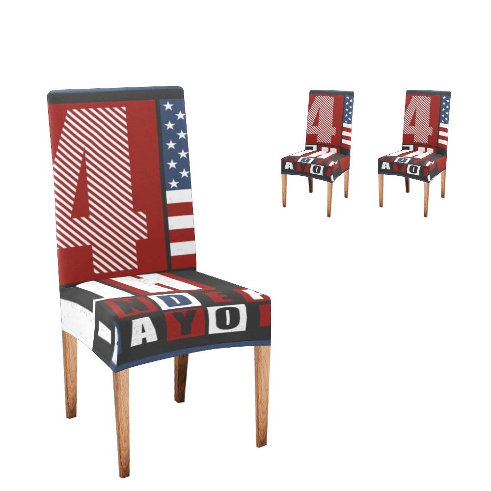USA Flag Chair Covers for Dining Room - 2-Pack Patriotic Slipcovers for Independence Day Party Decor | Fade-Resistant & Washable Seat Protectors | Perfect for 4th of July Celebrations, BBQs, and Outdoor Events