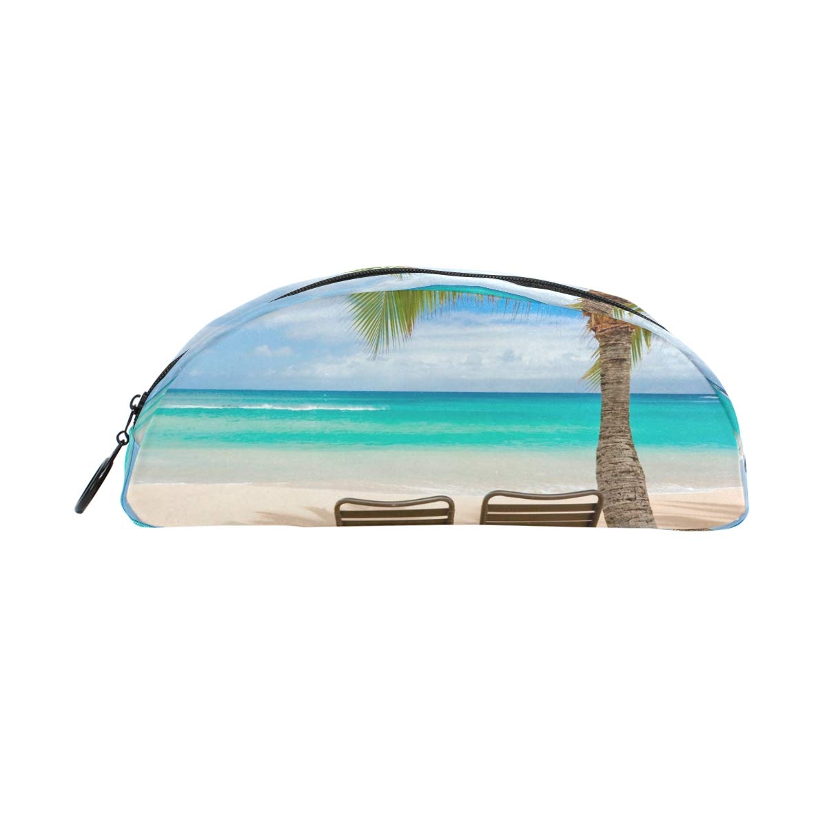 MUOOUM Hawaii Summer Beach Scenic Pencil Case - Semicircle Pen Holder Pouch for School, Office & Travel Supplies | Perfect for Beach Vacation, Back to School & Work Organization
