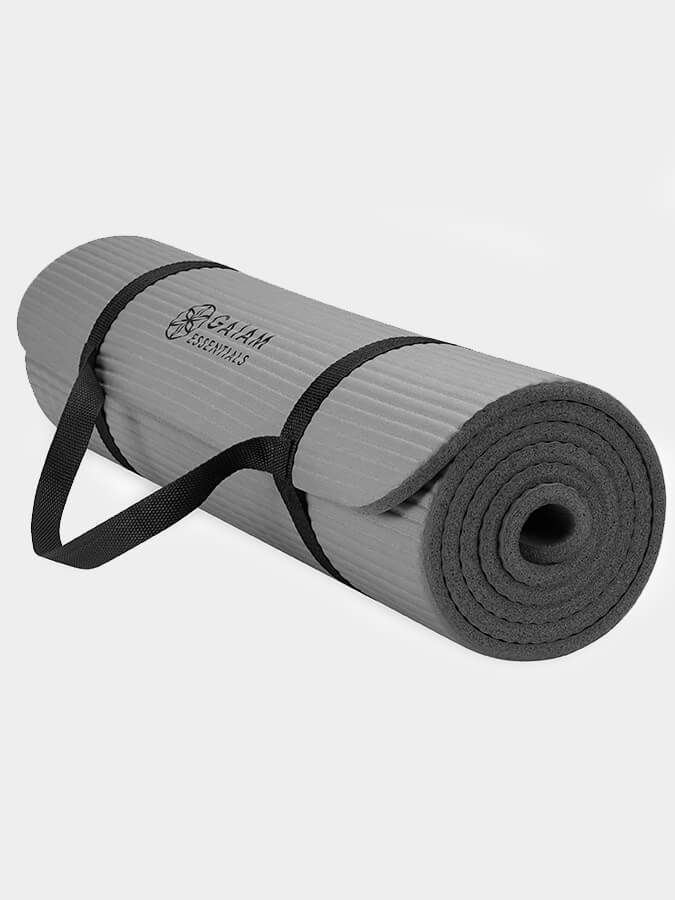 Premium Gaiam Essential Fitness Yoga Mat - 10mm Thick, Non-Slip, Eco-Friendly for Home & Studio Workouts - Perfect for Yoga, Pilates, and Meditation Exercises