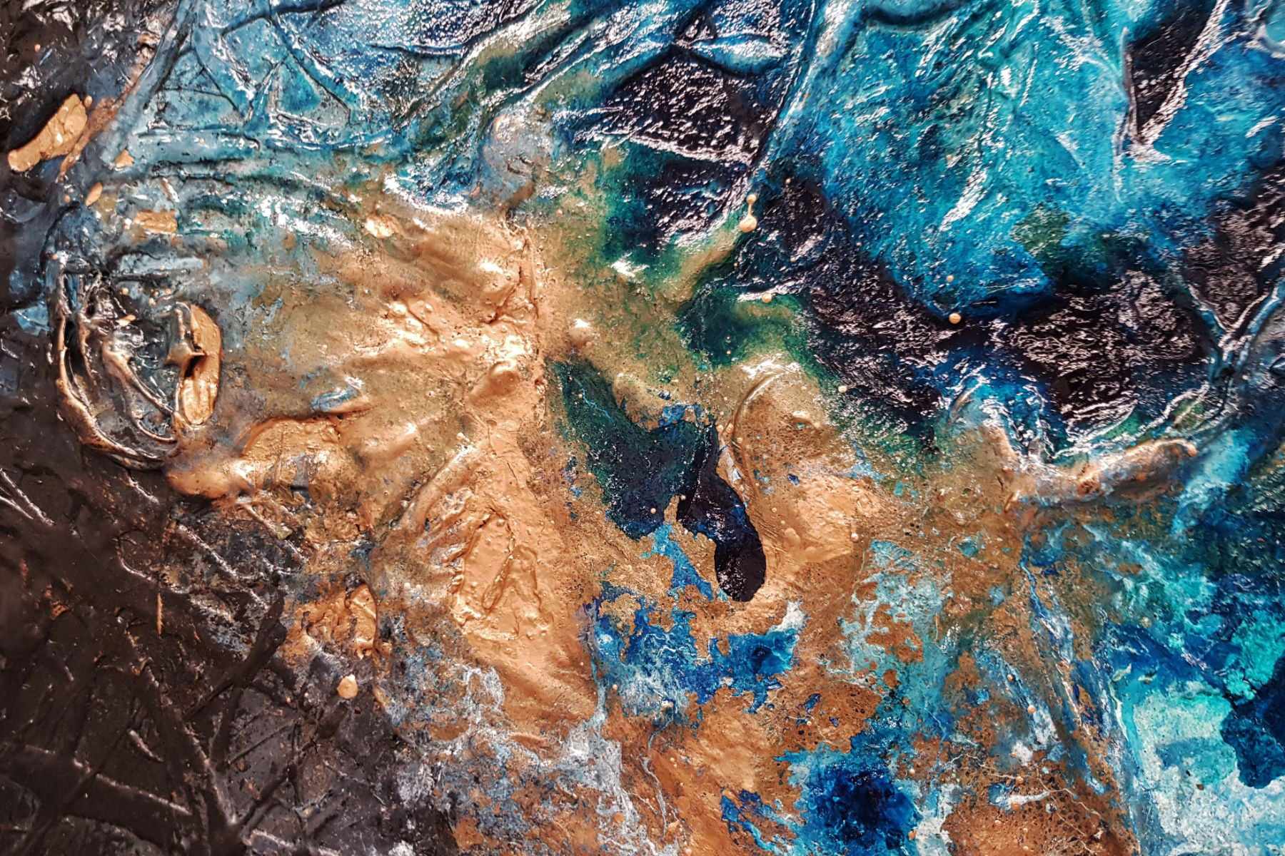 Cobalt Blue Marble Abstract Painting 106