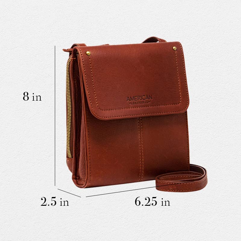 Genuine Leather Crossbody Bag for Women - American Made Kansas Handbag with Adjustable Straps & Multi-Pockets | Perfect for Travel, Shopping & Everyday Use