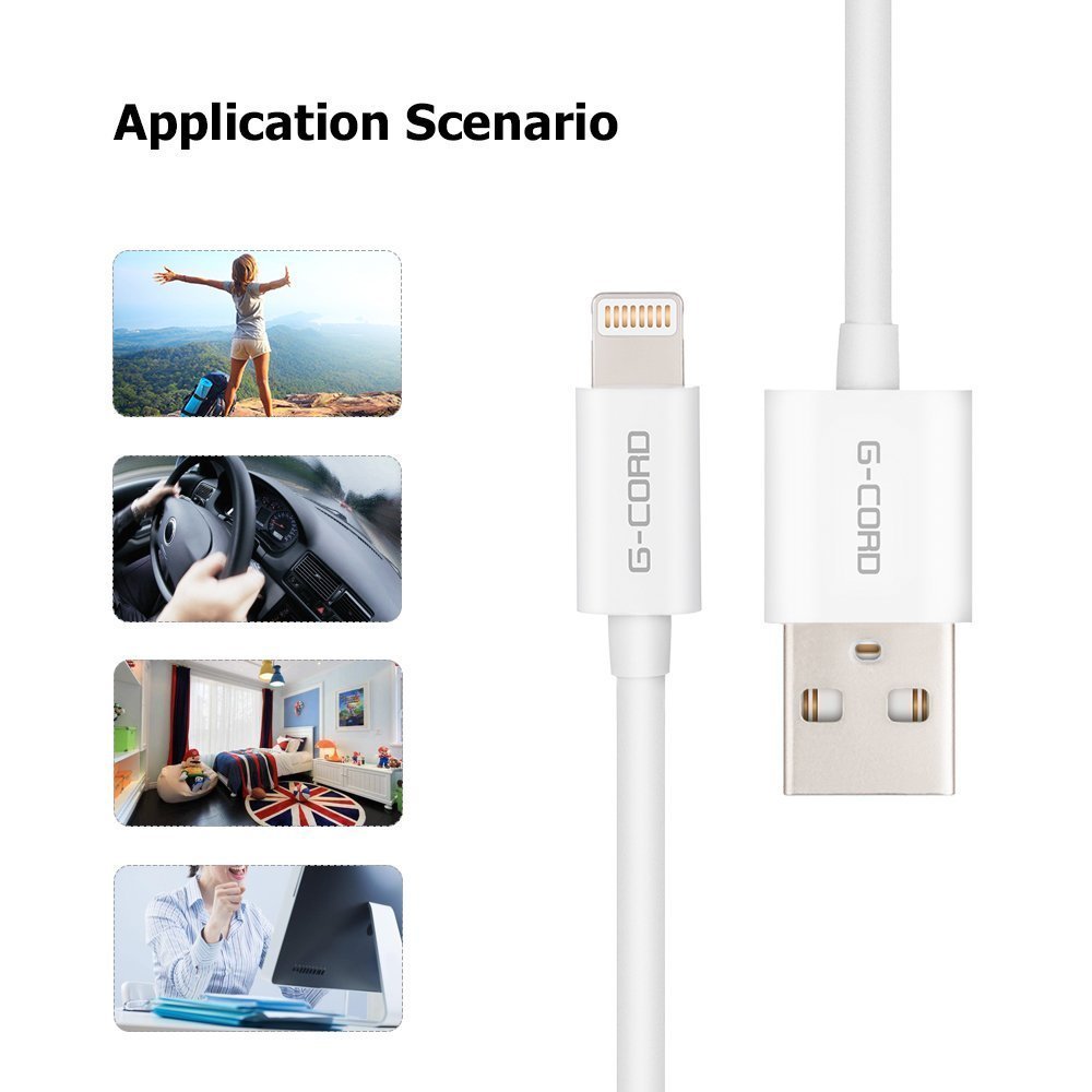 Apple MFI Certified Short Lightning to USB Charging and Sync Cable (5 Pack, 7 Inch) - Fast Charging & Data Transfer for iPhone, iPad - Perfect for Travel, Car, Office & Home Use