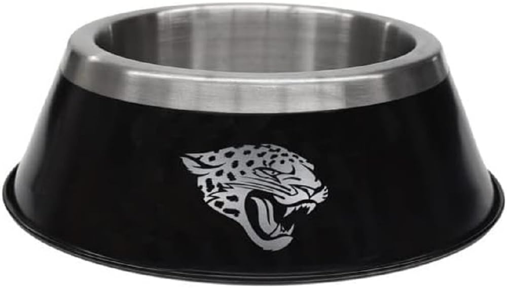 Littlearth NFL All Pro Pet Bowl - Jacksonville Jaguars Large Dog Bowl for Food & Water - Perfect for Game Day & Home Use