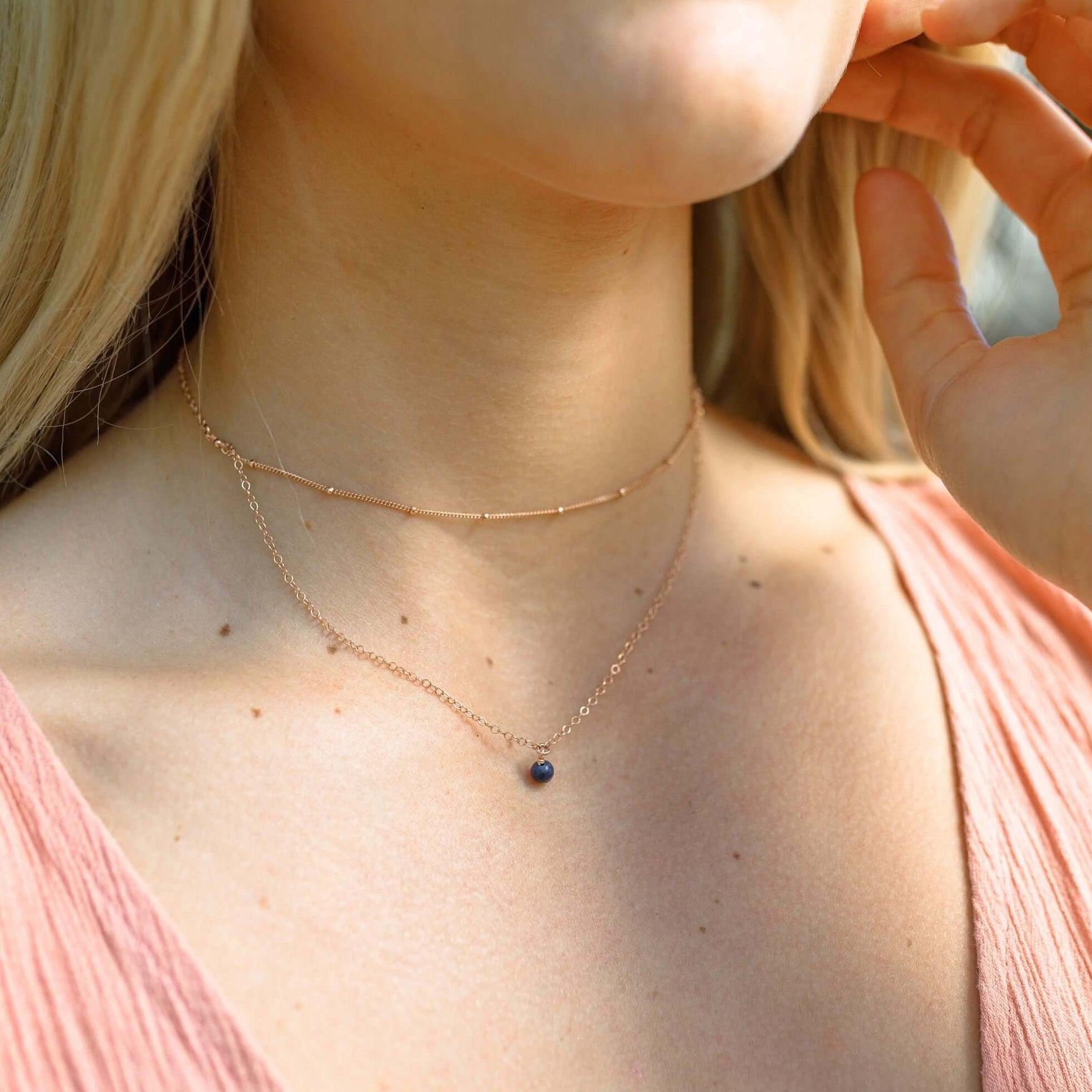 Elegant Sapphire Gemstone Layered Choker Necklace | Blue Crystal Jewelry for Women | Perfect for Parties, Weddings & Date Nights