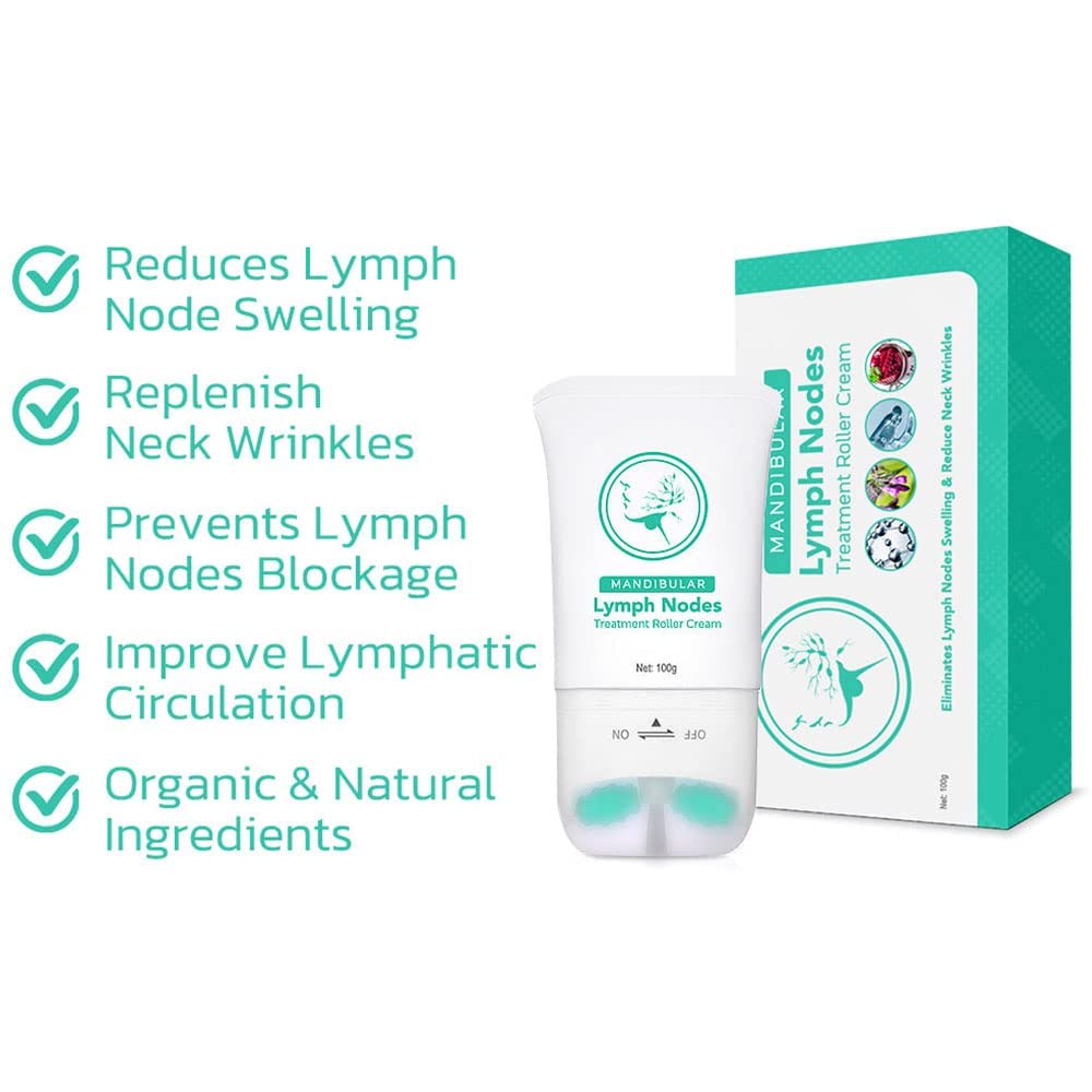 Gfouk Mandibular Lymph Nodes Treatment Roller Cream - Anti-Aging Face Massage Roller for Wrinkles & Fine Lines Reduction - 3 Pack for Daily Skincare & Lymphatic Drainage