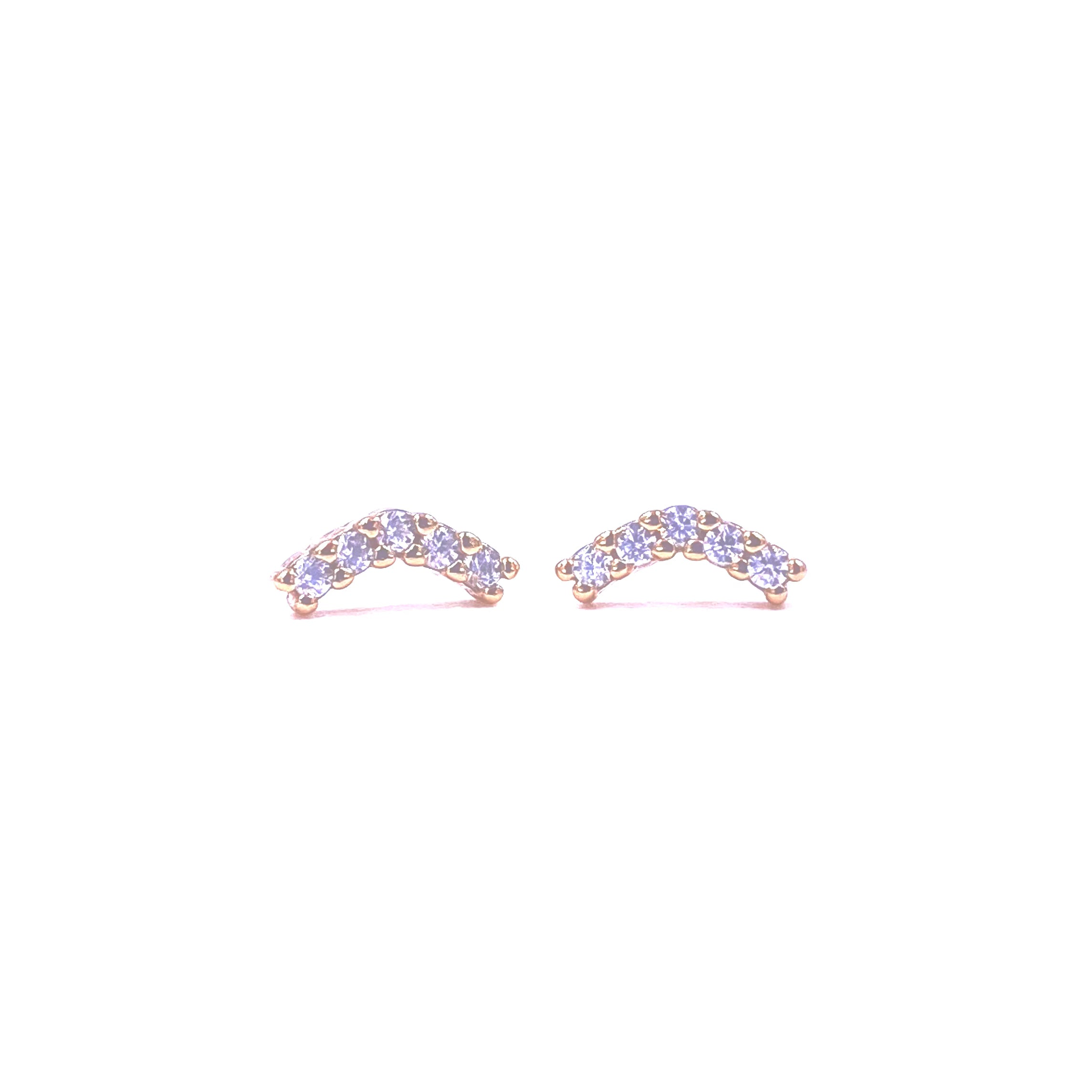 Ashley Gold Sterling Silver Gold Plated CZ Angle Design Stud Earrings - Elegant Cubic Zirconia Jewelry for Women - Perfect for Parties, Weddings & Everyday Wear