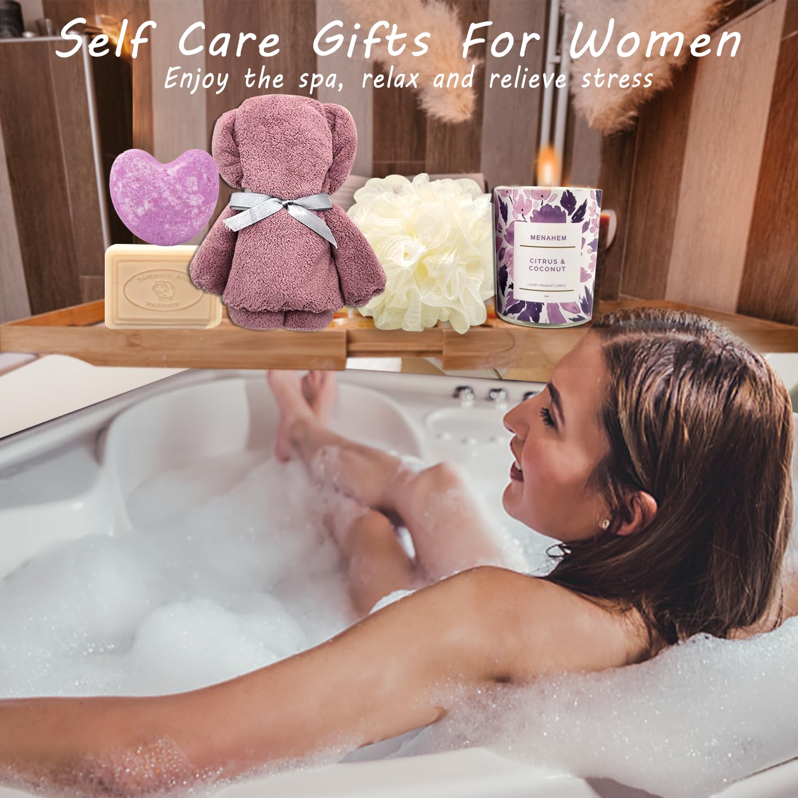 Best Self Care Spa Gift Baskets for Women - Relaxing Birthday, Christmas, Mother's Day Presents for Mom, Grandma, Sister, Wife & Best Friend | Thoughtful Get Well Soon & Special Occasion Gifts for Women Who Have Everything | Perfect for Home Spa Days, Stress Relief & Pampering