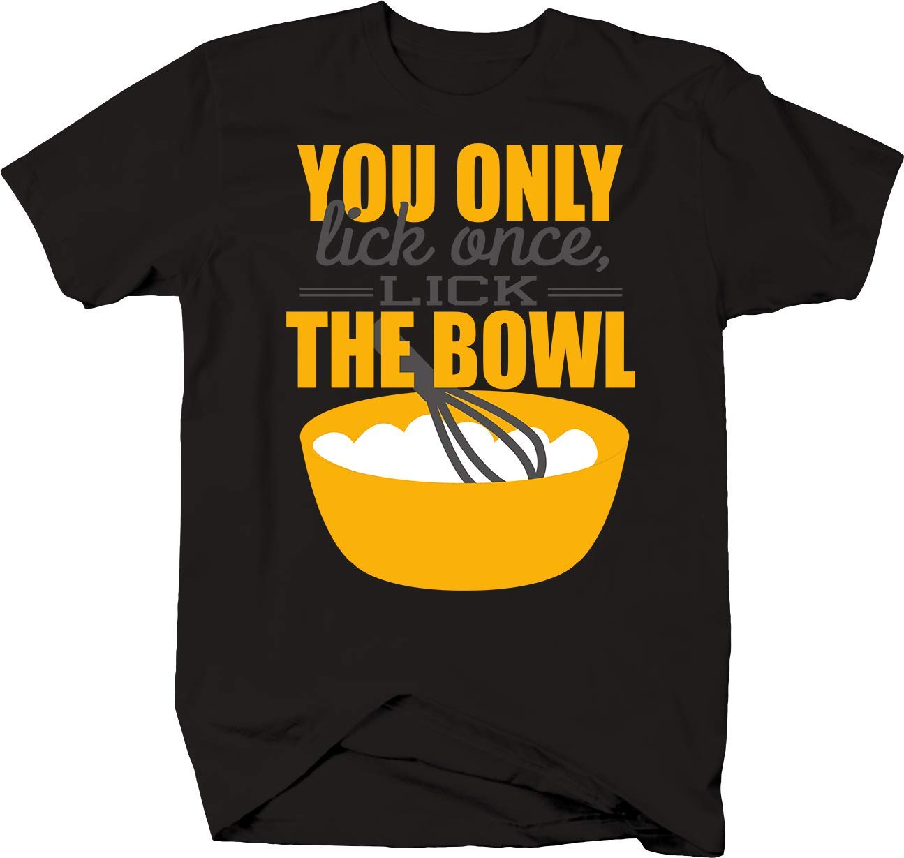 Falcon Apparel YOLO You Only Lick Once Funny Baking Cooking T-Shirt - Perfect for Chefs, Bakers & Food Lovers